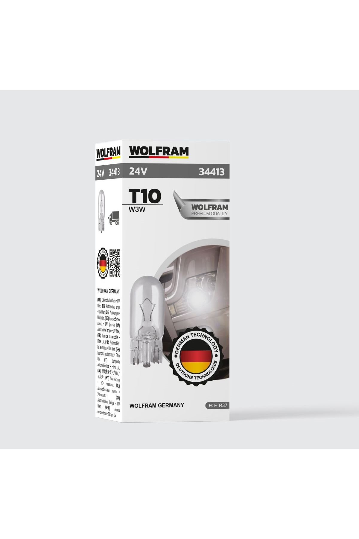 T10 Ampul T10 Orta Dipsiz 24V 3W (1 Paket 10 Adet) - 34413
