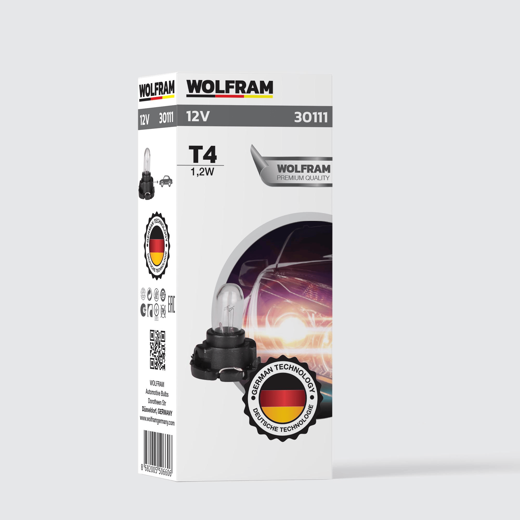T4 Duylu Gösterge Ampulü Siyah 12V 1,2W (1 Paket 10 Adet) - 30111