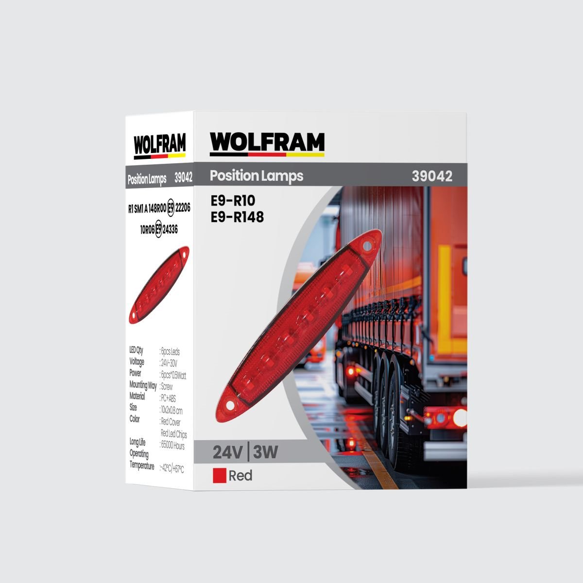 YAN POZİSYON LAMBA 6 LED KIRMIZI (E) BELGELİ 24V 3W ( 10 Adet )