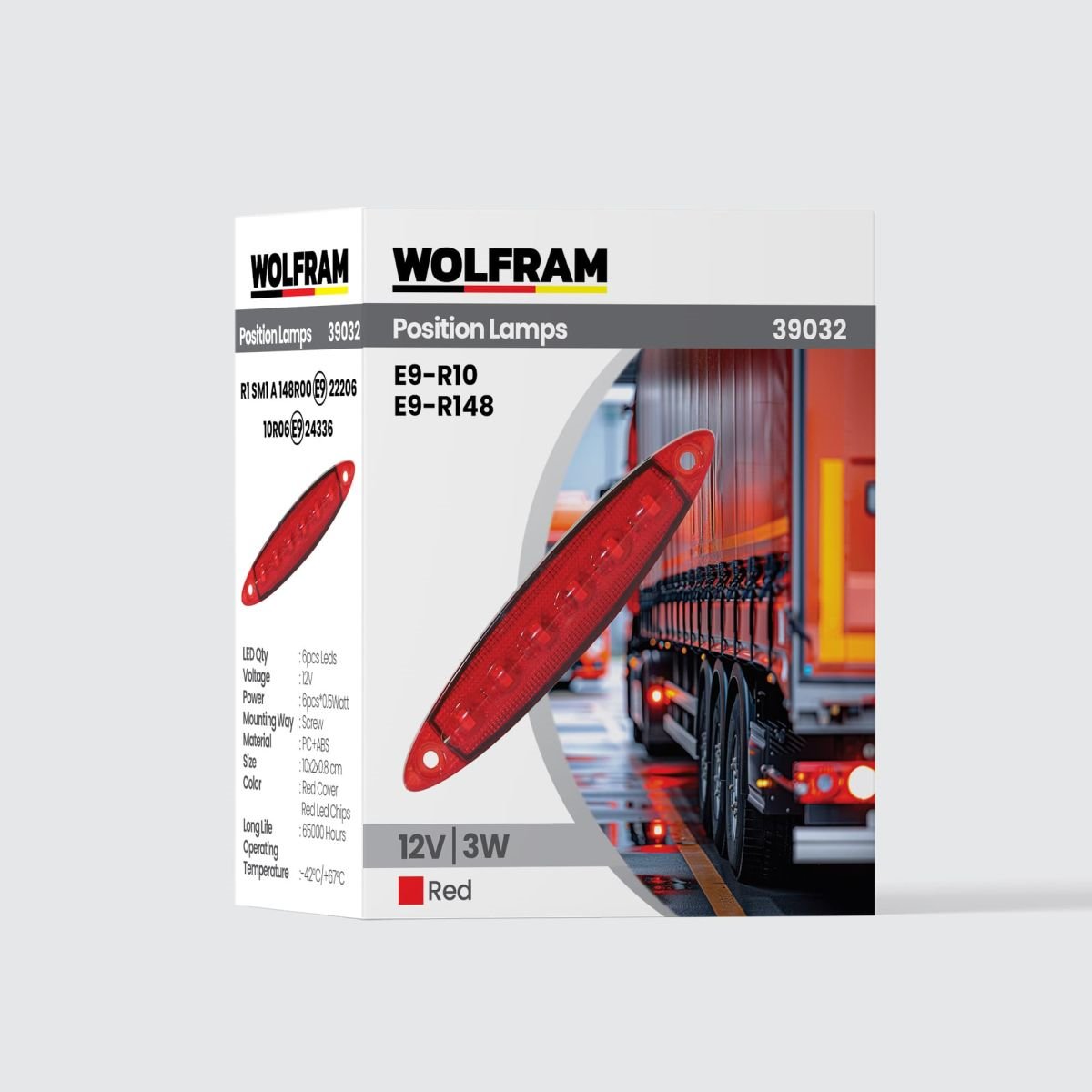 YAN POZİSYON LAMBA 6 LED KIRMIZI (E) BELGELİ 12V 3W ( 10 Adet )