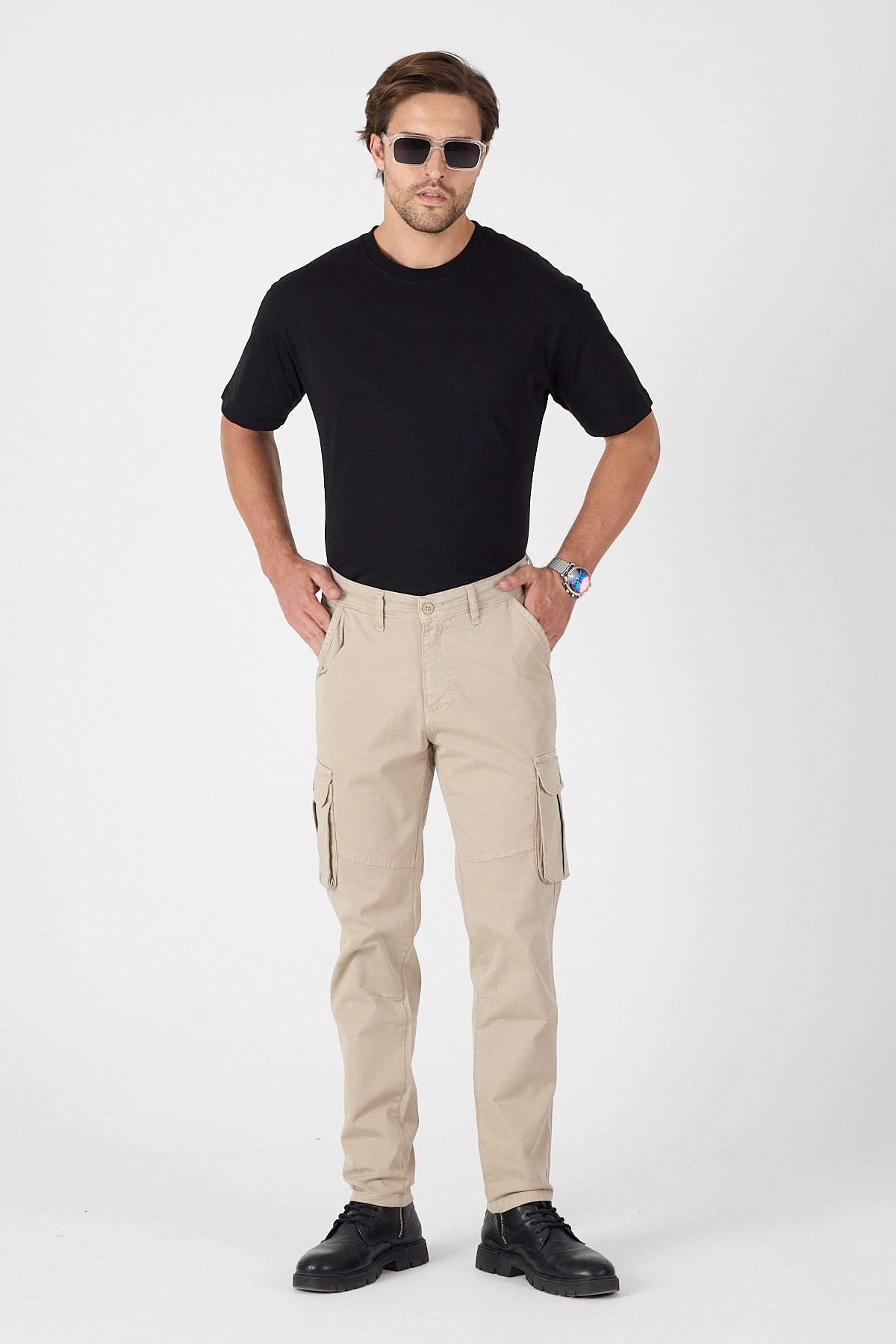 Erkek Baggy Fit Kargo Pantolon - Rahat Kesim