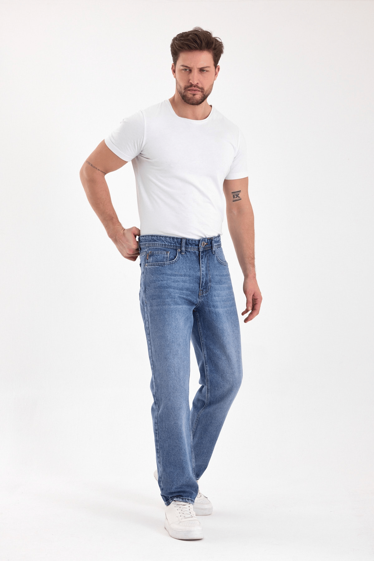 Erkek Baggy Jean Pantolon | Açık Mavi - B48110