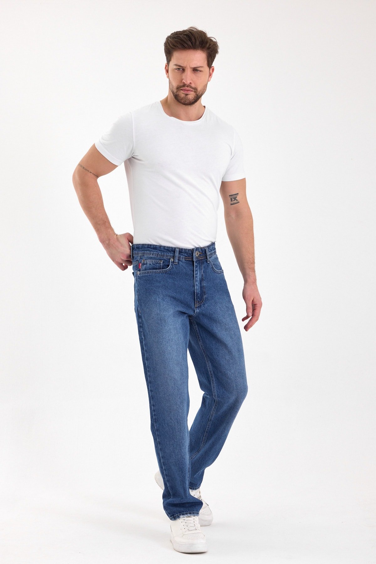Erkek Baggy Jean Pantolon | Mavi - B48111