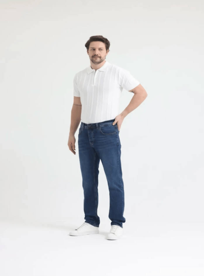 Erkek Lacivert Slim Fit Basic Jean Pantolon