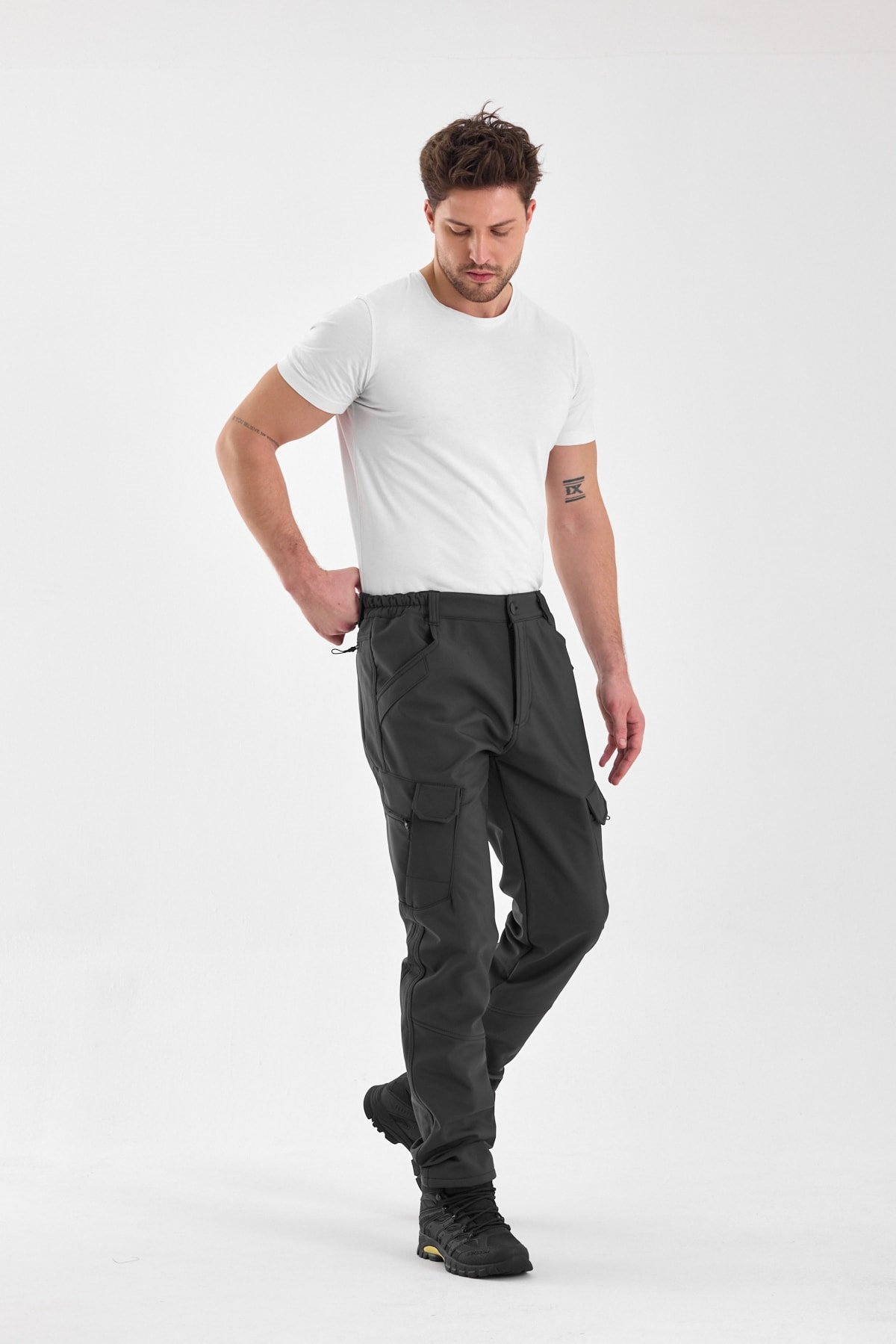 Erkek Outdoor İçi Polarlı Softshell Su Geçirmez Taktik Kargo Pantolon