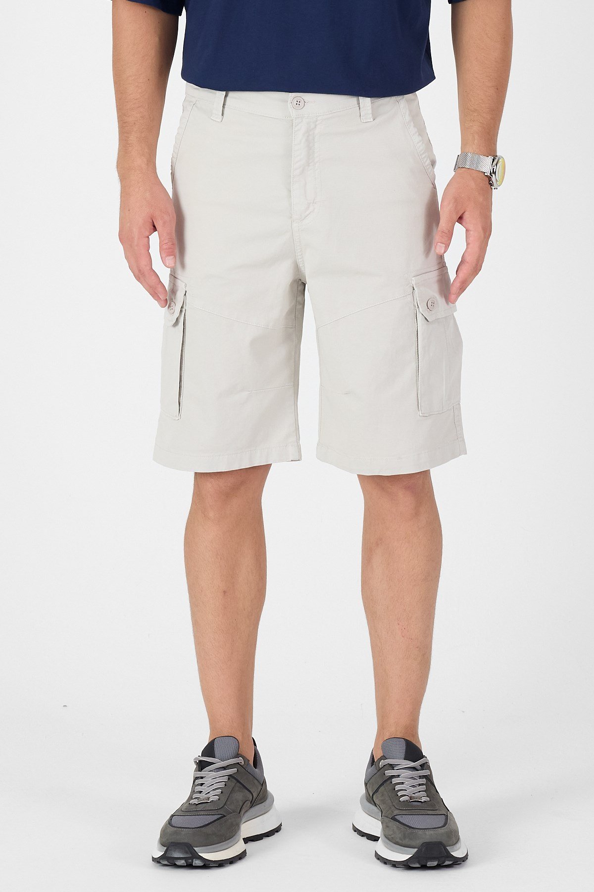 Erkek Regular Fit Kargo Cepli Şort Kapri