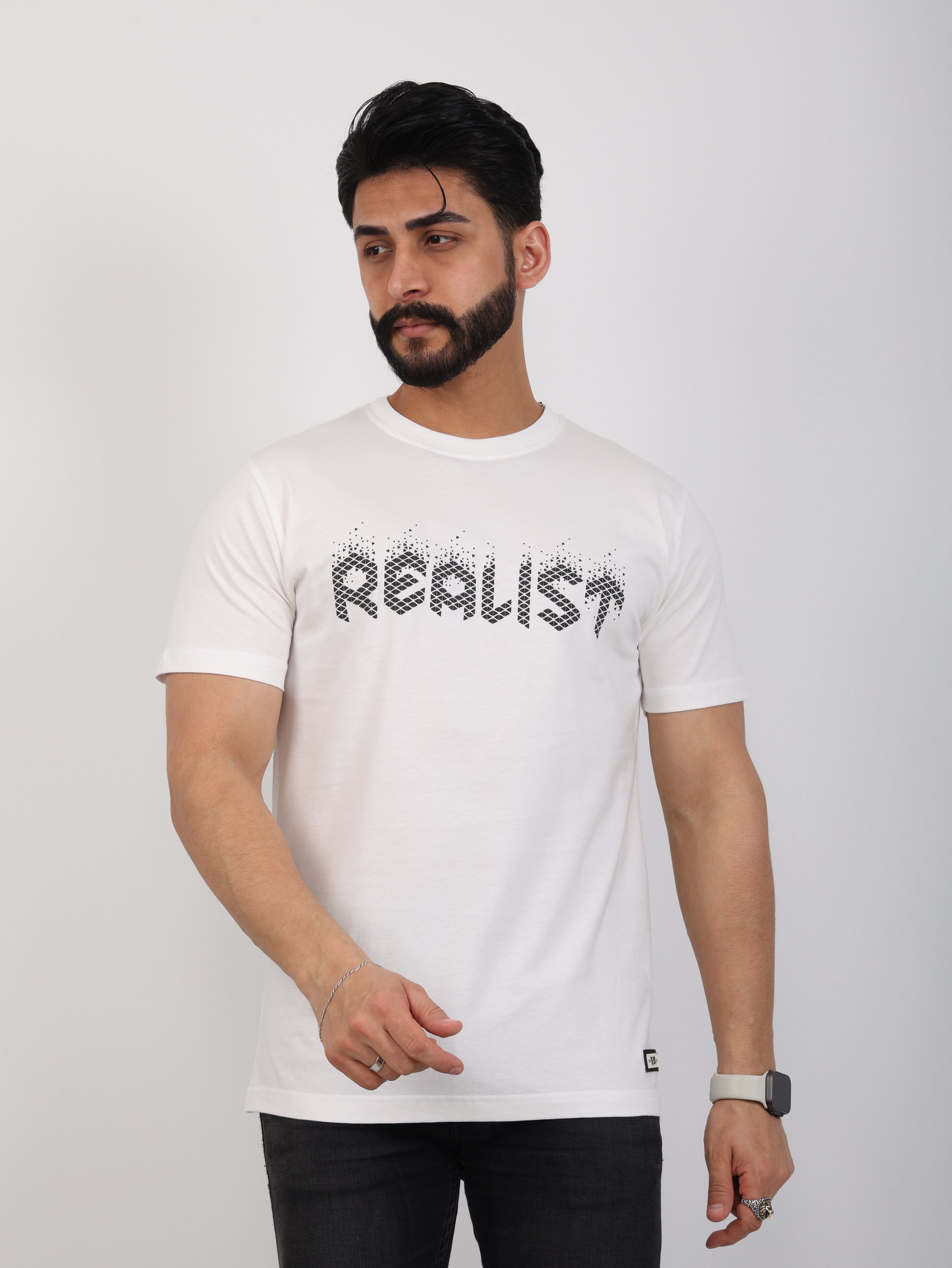 Erkek Relaxed Fit Bisiklet Yaka Baskılı Tişört