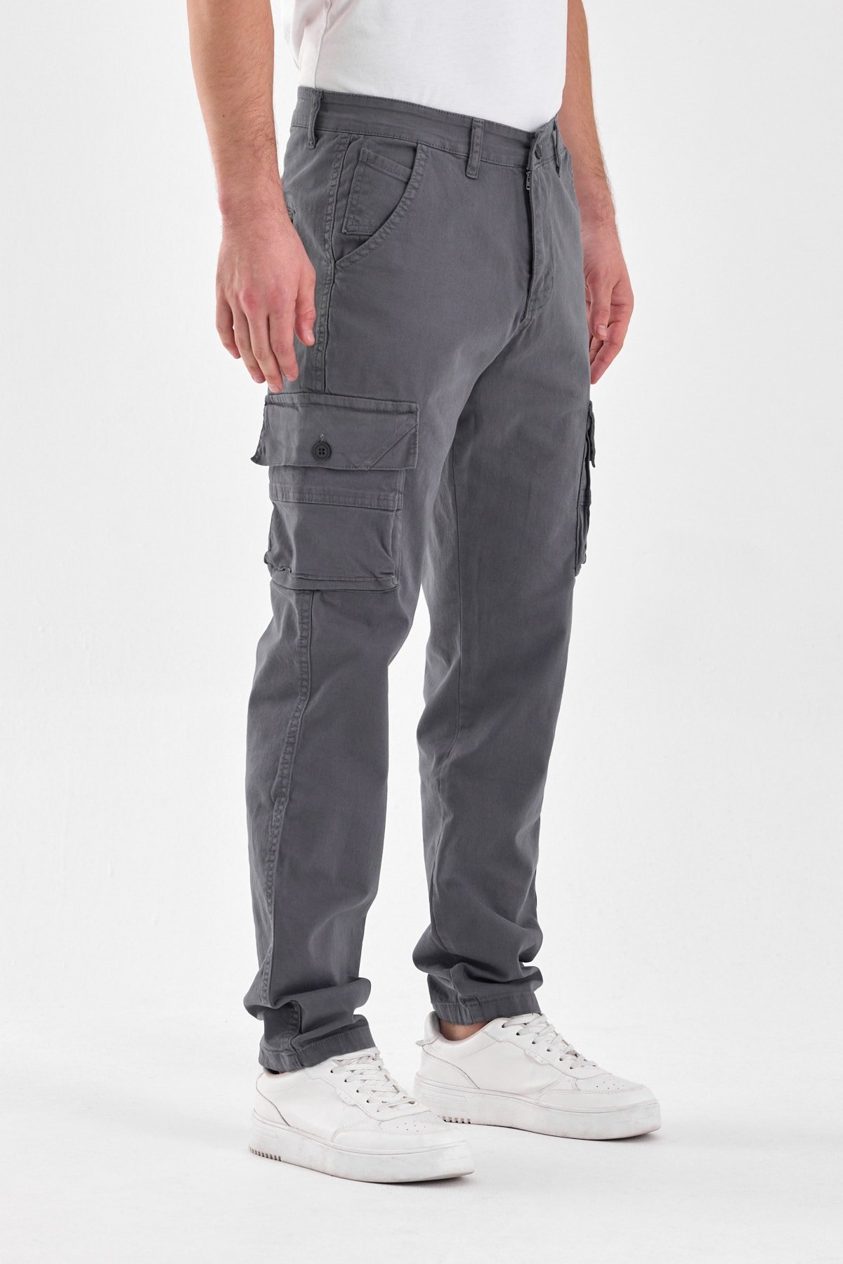Kargo Cepli Gabardin Kumaş Erkek Baggy Pantolon