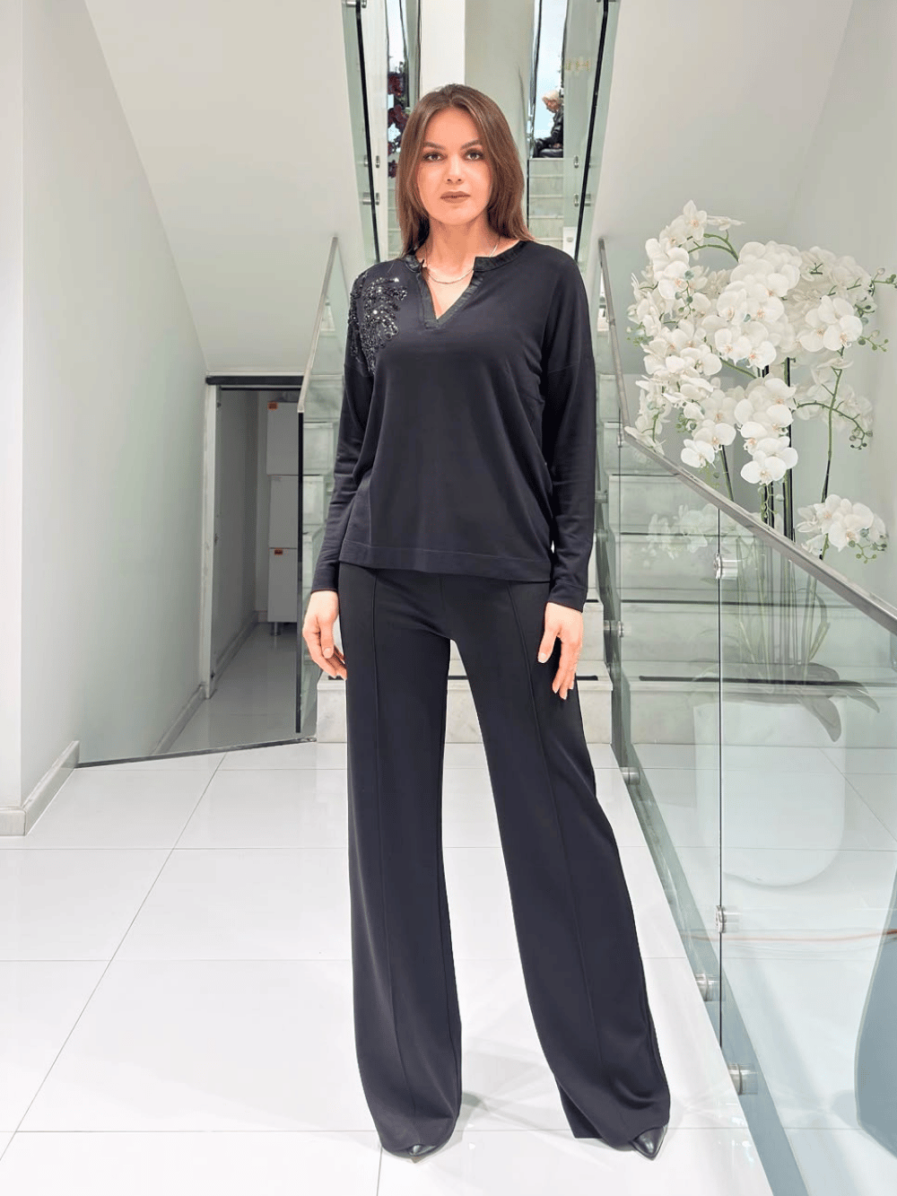 Bluz27K102983005MissBluebelleNakışlı Triko Bluz