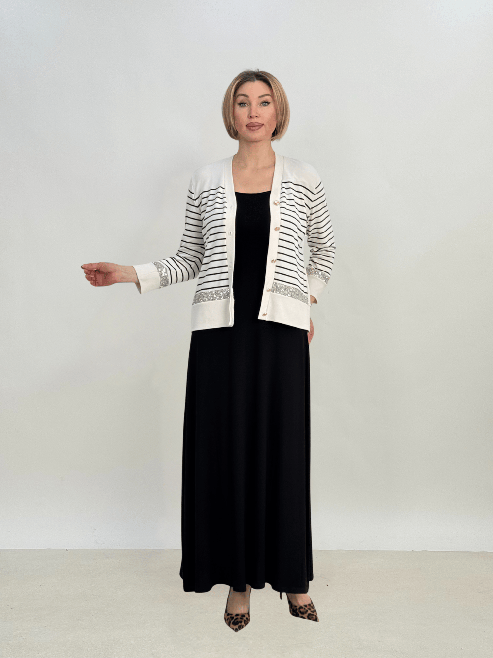 CEKET26Y-1561MISSBLUEBELLEViskon Çizgili Ceket