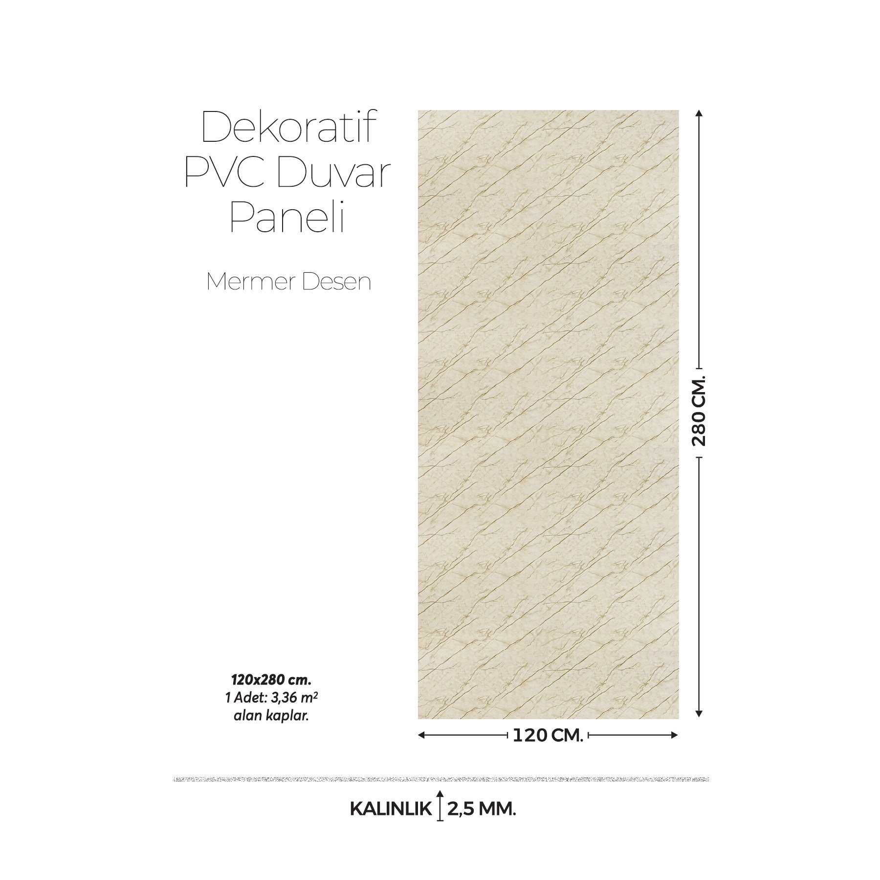 120 Cm x 280 Cm Duvar Paneli,salon,duvar,tv Ünitesi-Bej Mermer Desen