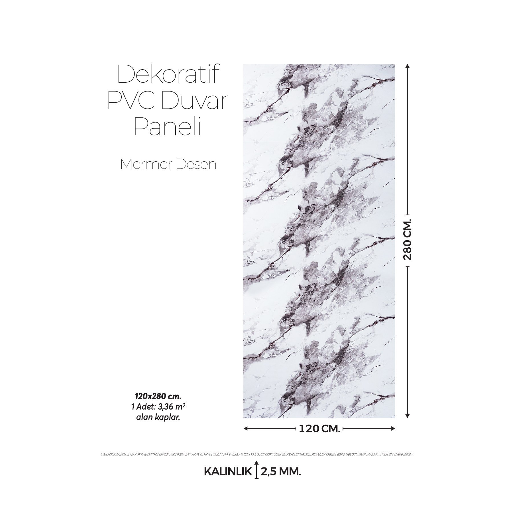 120 Cm x 280 Cm Duvar Paneli,salon,duvar,tv Ünitesi-Açık Kahverengi Mermer Desen