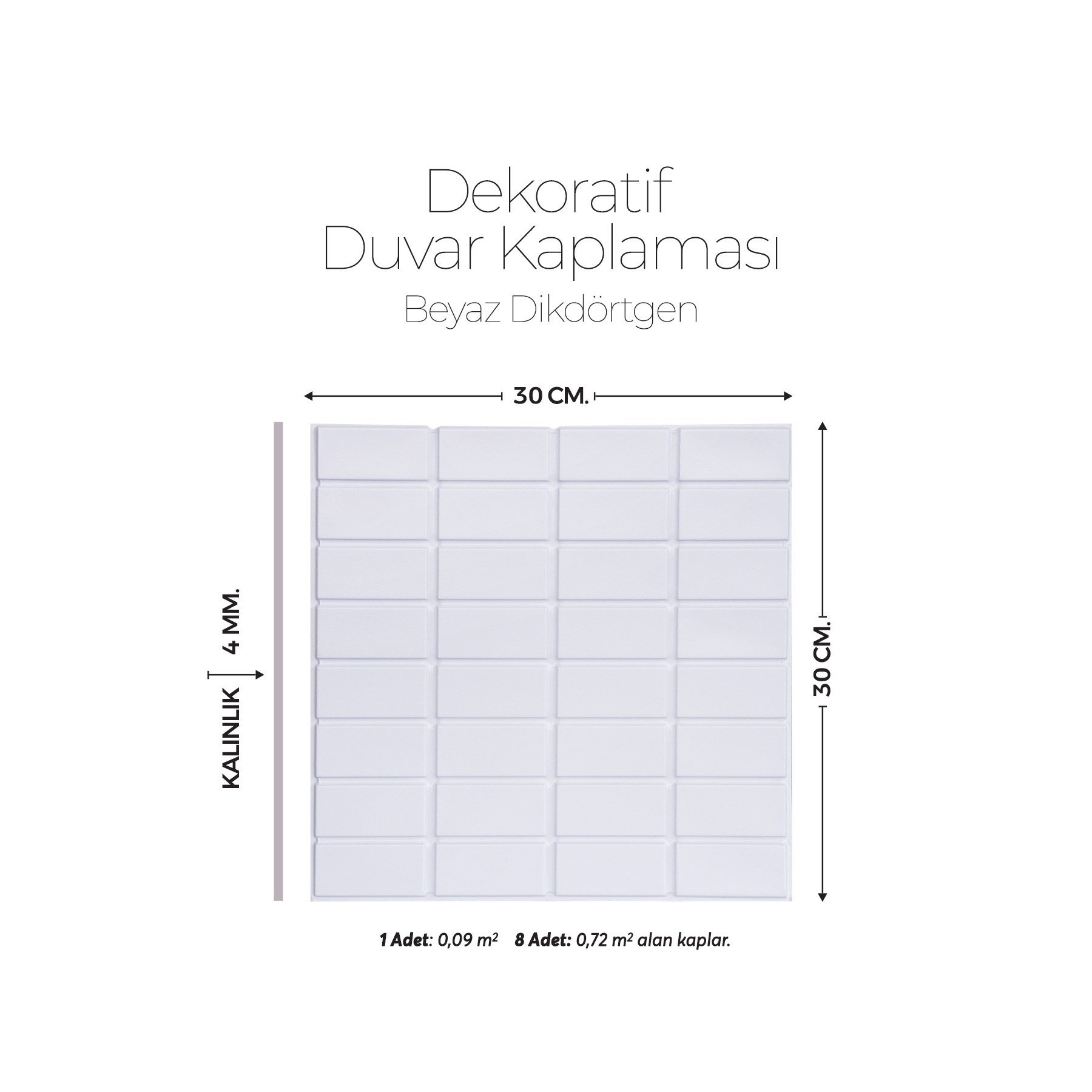 30X30 cm Kendinden Yapışkanlı Duvar,banyo,tezgah Arası Kaplama Kare Taş Desenli