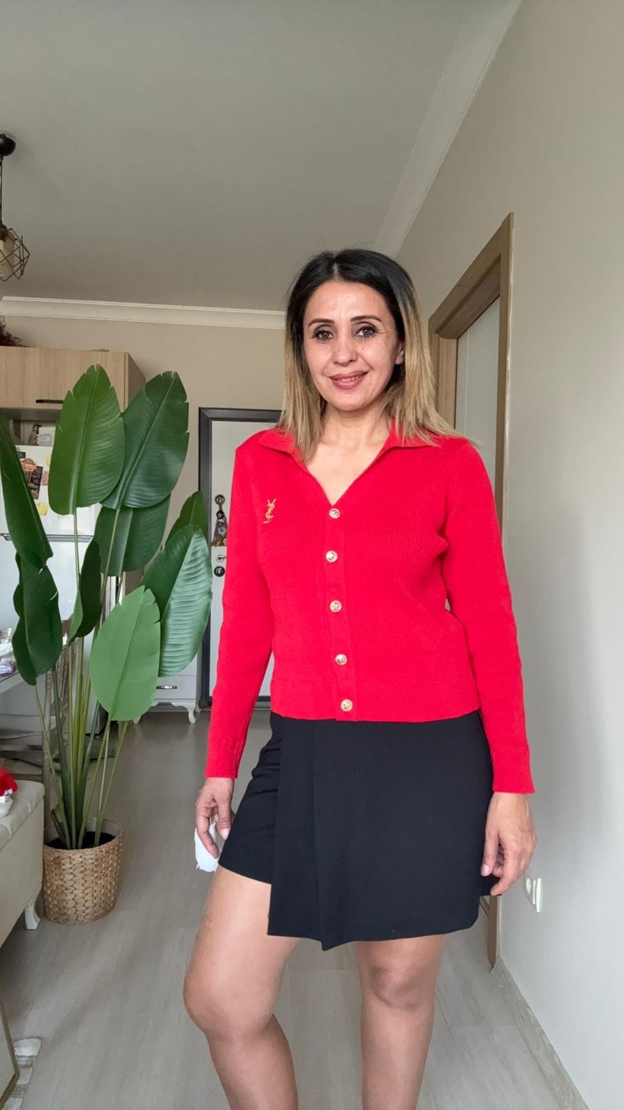 ORJ. GOLD DÜĞMELİ HIRKA KIRMIZI