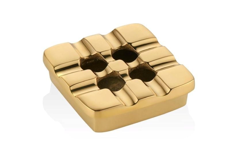 Pirinç Döküm Kare Kül Tablası Gold