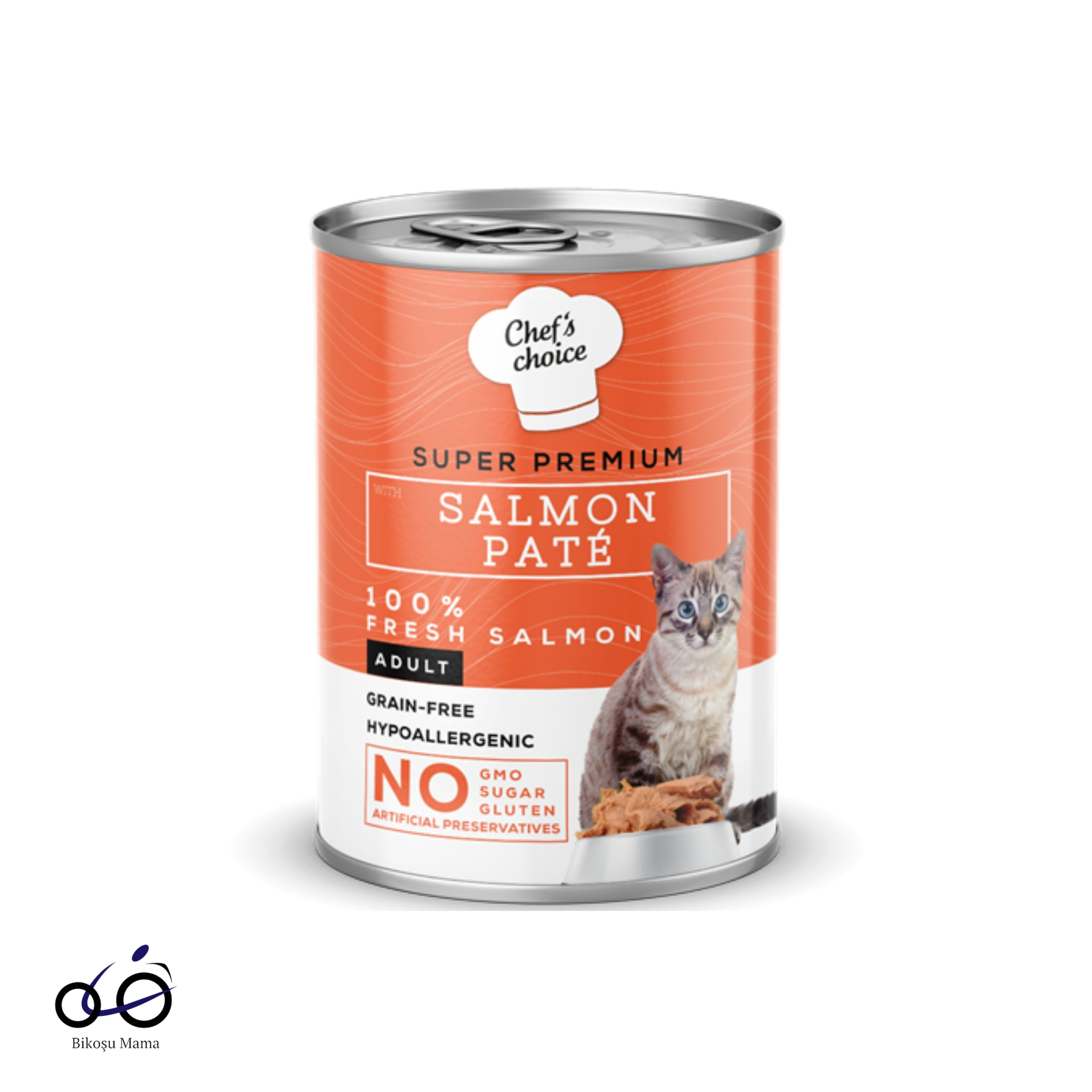 Chefs Choice Hipoalerjenik, Somon Balıklı Tahılsız Ezme Yetişkin Kedi Konservesi 400gr