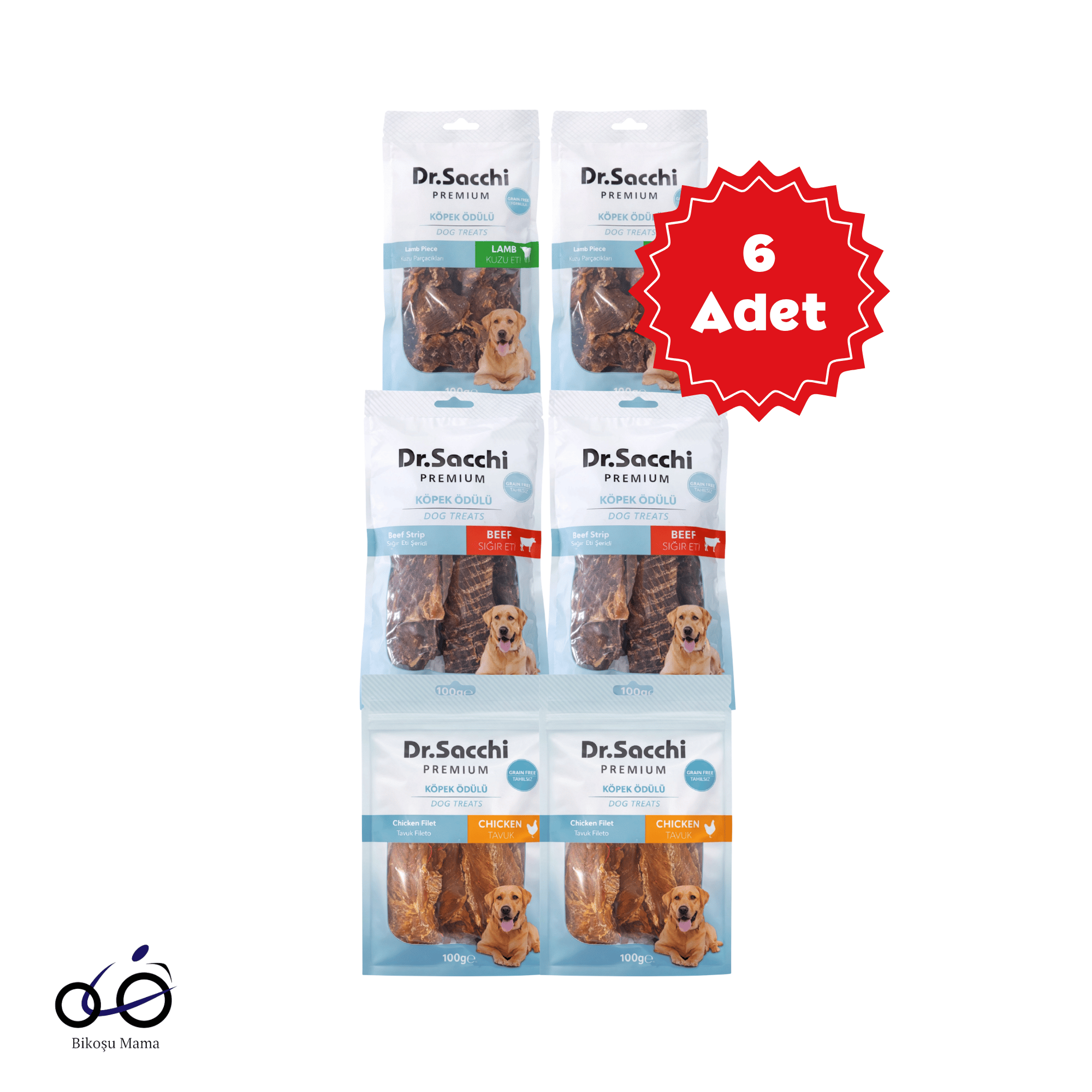  Dr.Sacchi Premium Karışık Tahılsız Köpek Ödülü 100gr 6 Adet
