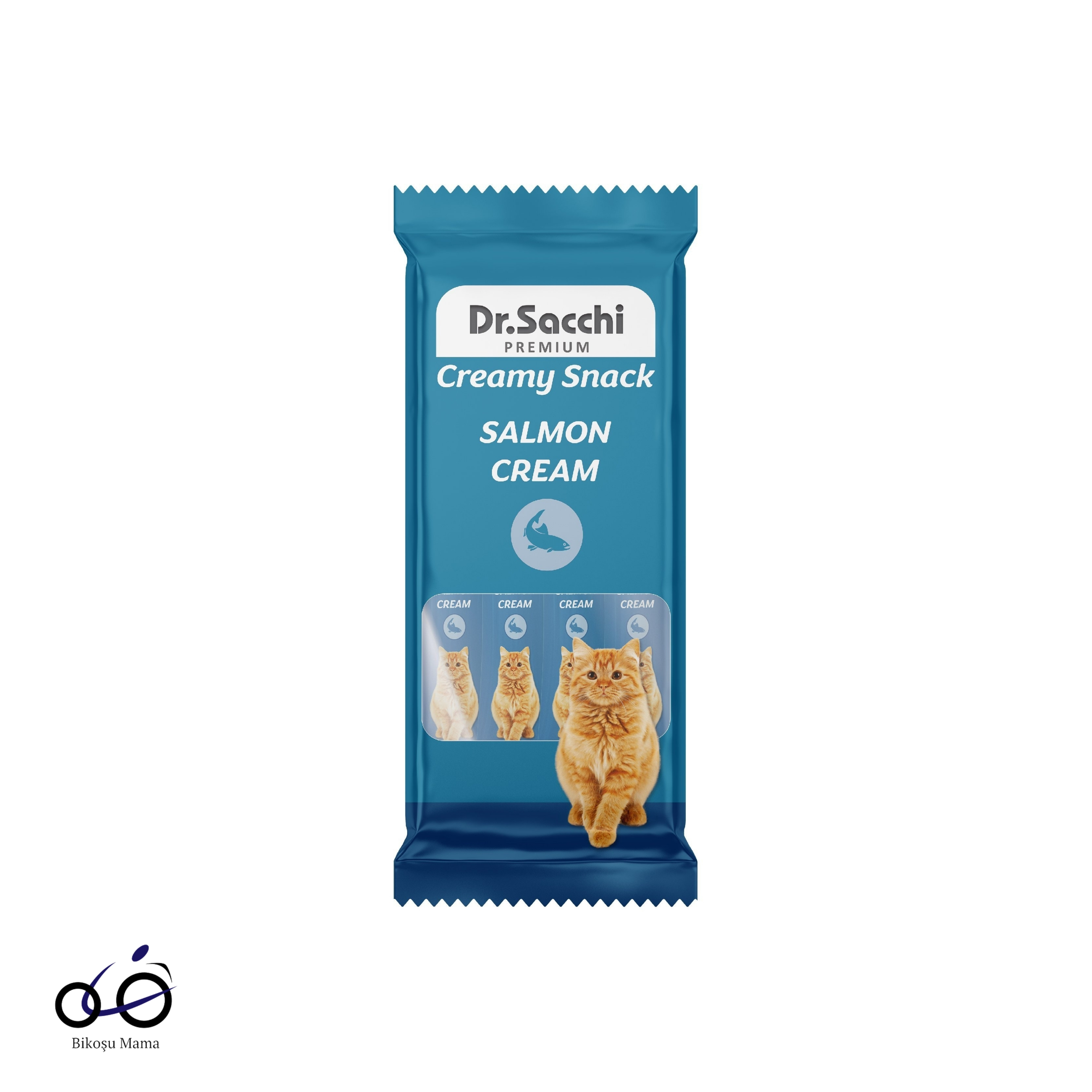 Dr.Sacchi Creamy Snack Somonlu Sıvı Kedi Ödülü 4'Lü Paket