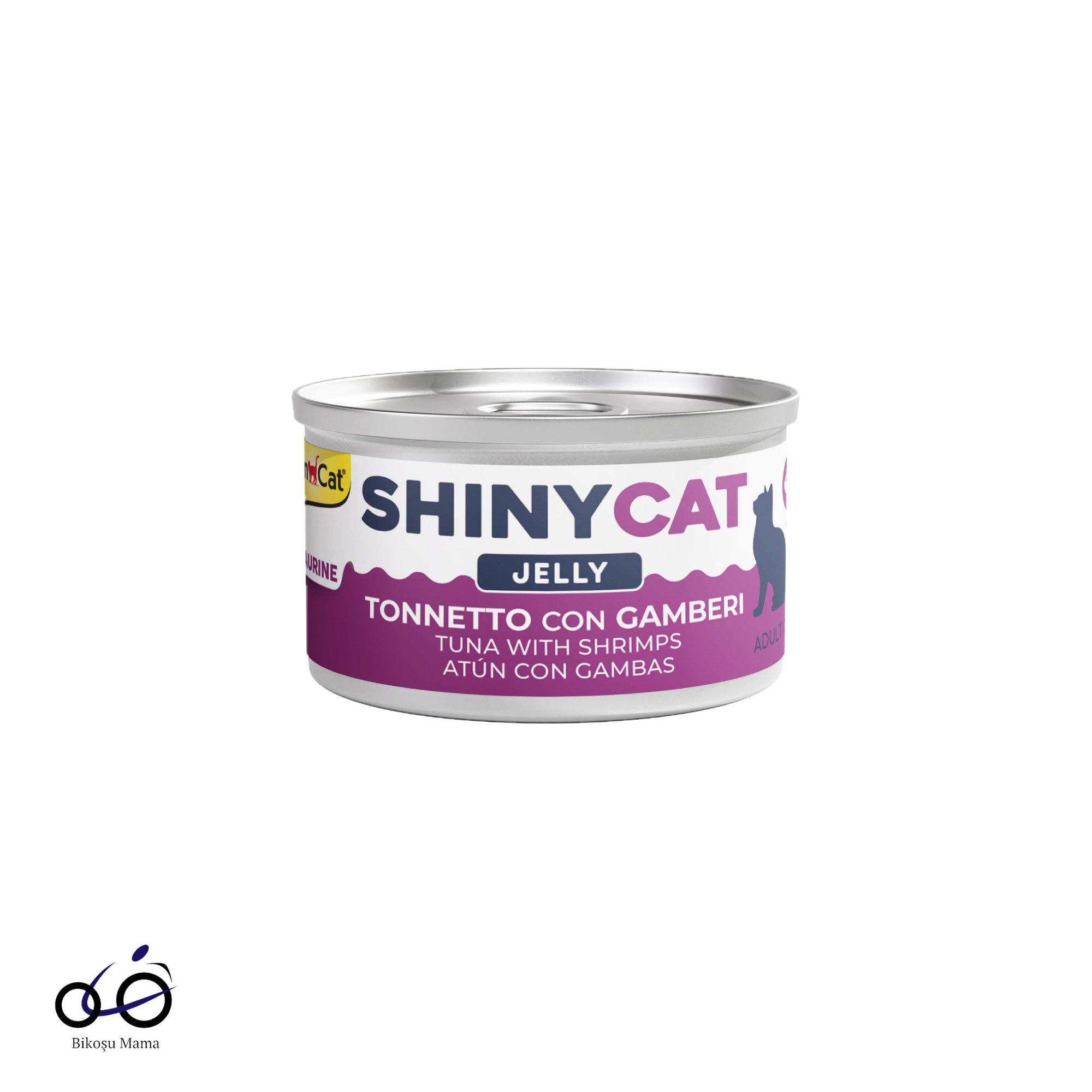  Gimcat Shinycat Jelly Jöle içinde Karidesli & Ton Balığı Kedi Konserve Maması 70gr