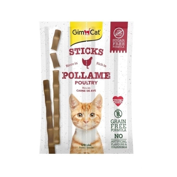  GimCat Sticks Tavuklu Ciğerli Taurinli Kedi Ödül Çubuğu 20gr (4'lü)