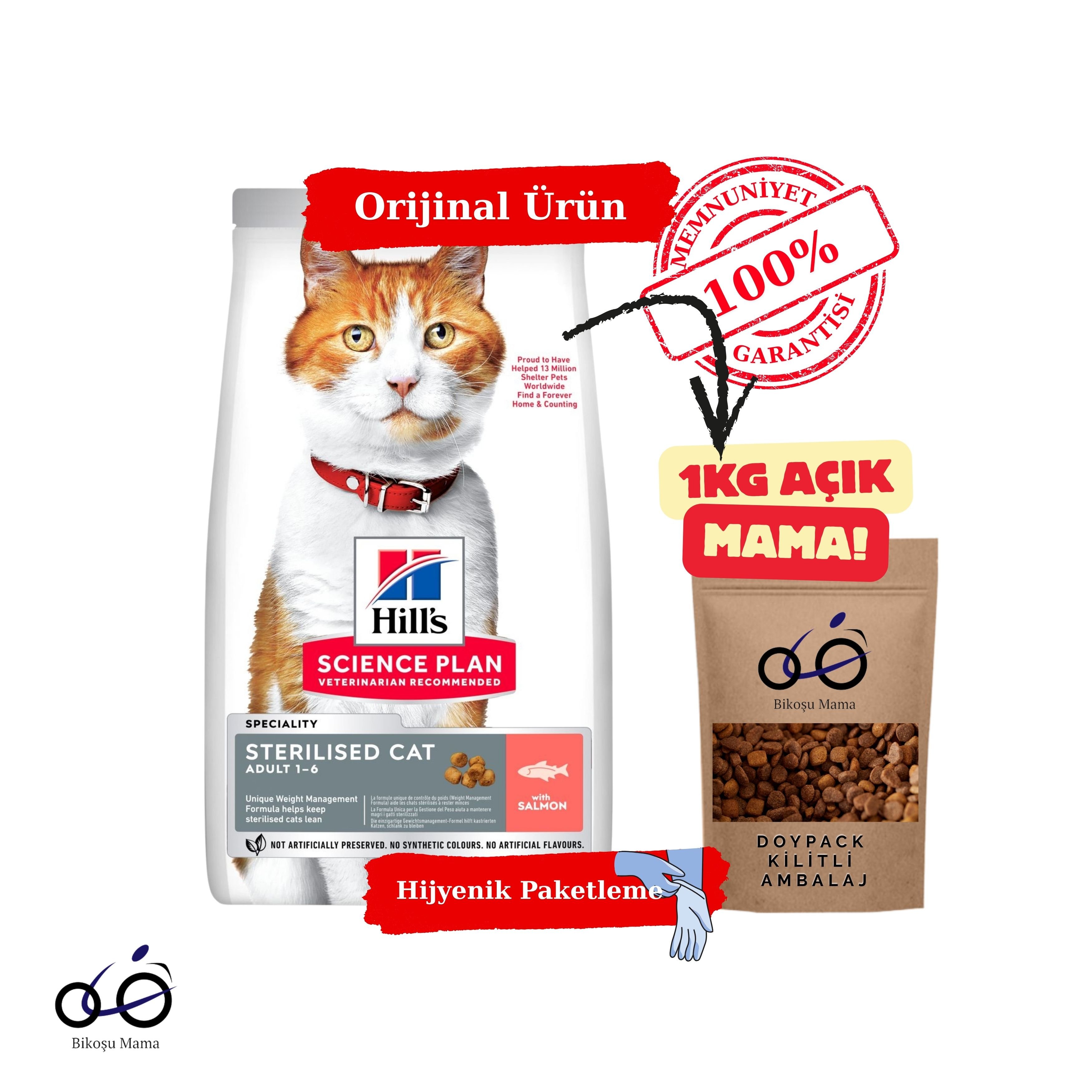 Hill's SCIENCE PLAN Somonlu Kısırlaştırılmış Yetişkin Kedi Maması 1kg (AÇIK MAMA)