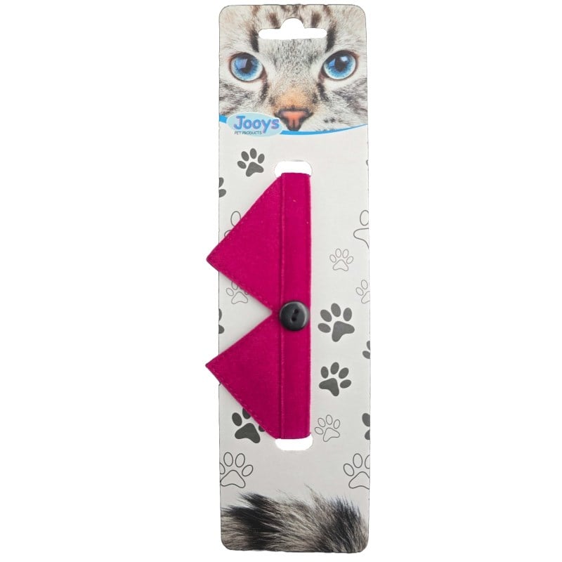  Jooys Kadife Zilli Yakalı Fuşya Kedi Tasması