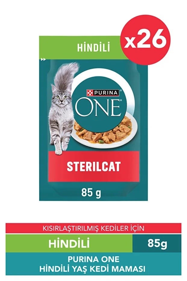  Purina One Kısır Hindili Yaş Kedi Maması 85gr x 26 Adet