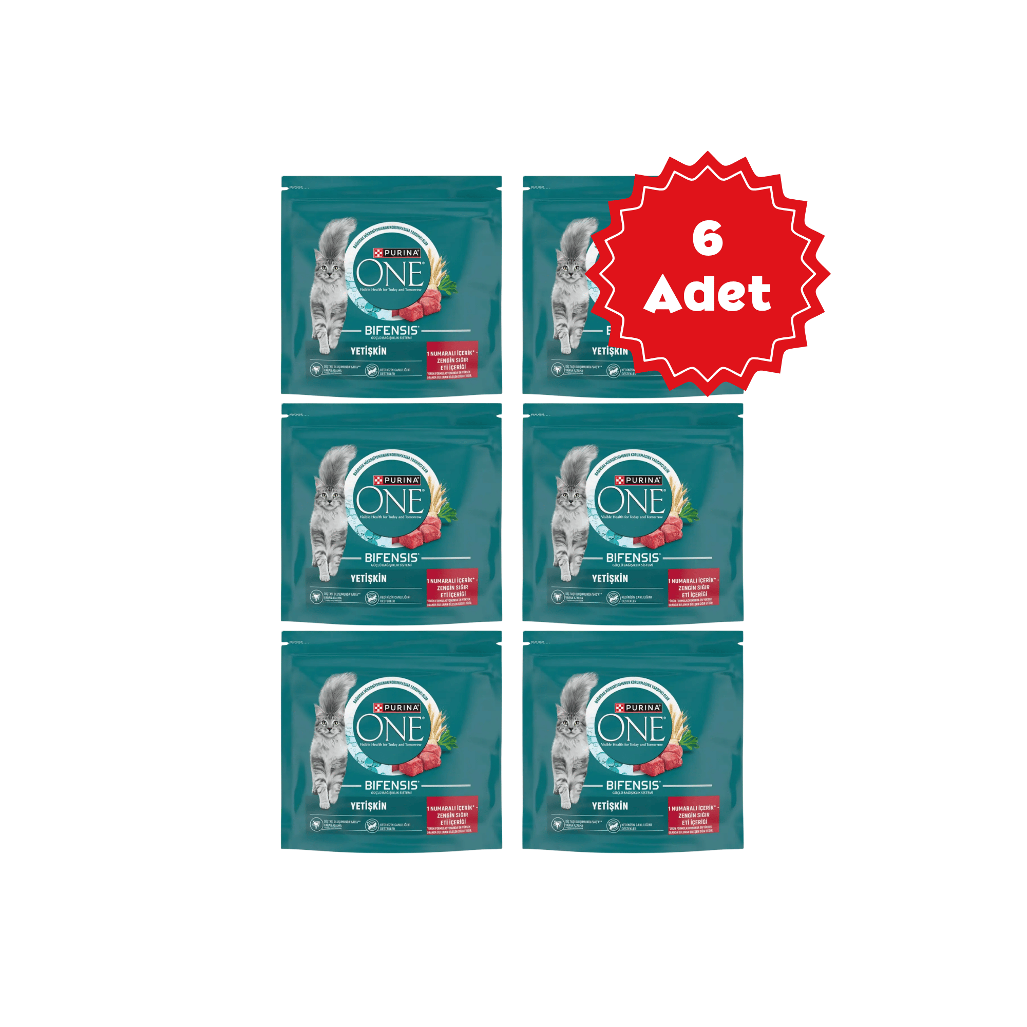  Purina One Sığır Etli Yetişikin Kedi Maması 1,4kg x 6 Adet