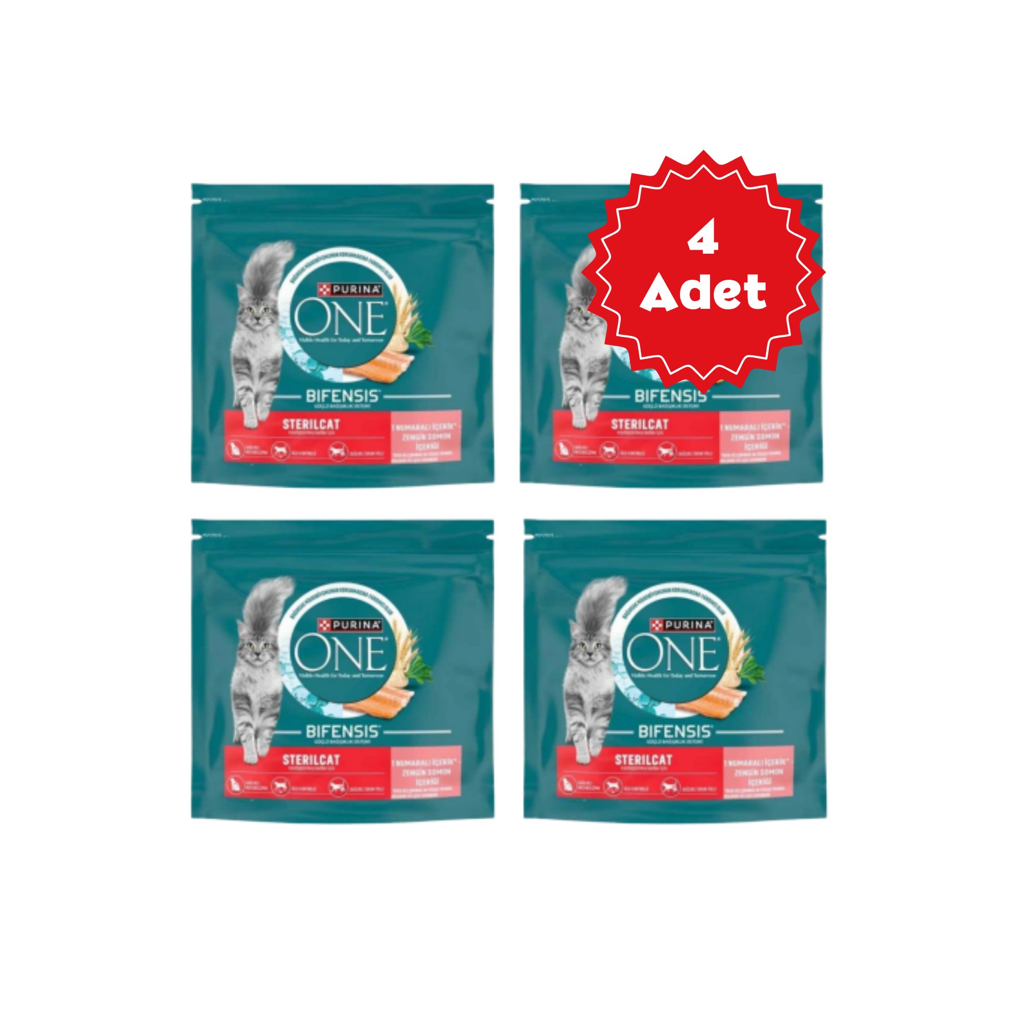  Purina One Somon & Buğday Kısırlaştırılmış Kedi Maması 750gr x 4 Adet