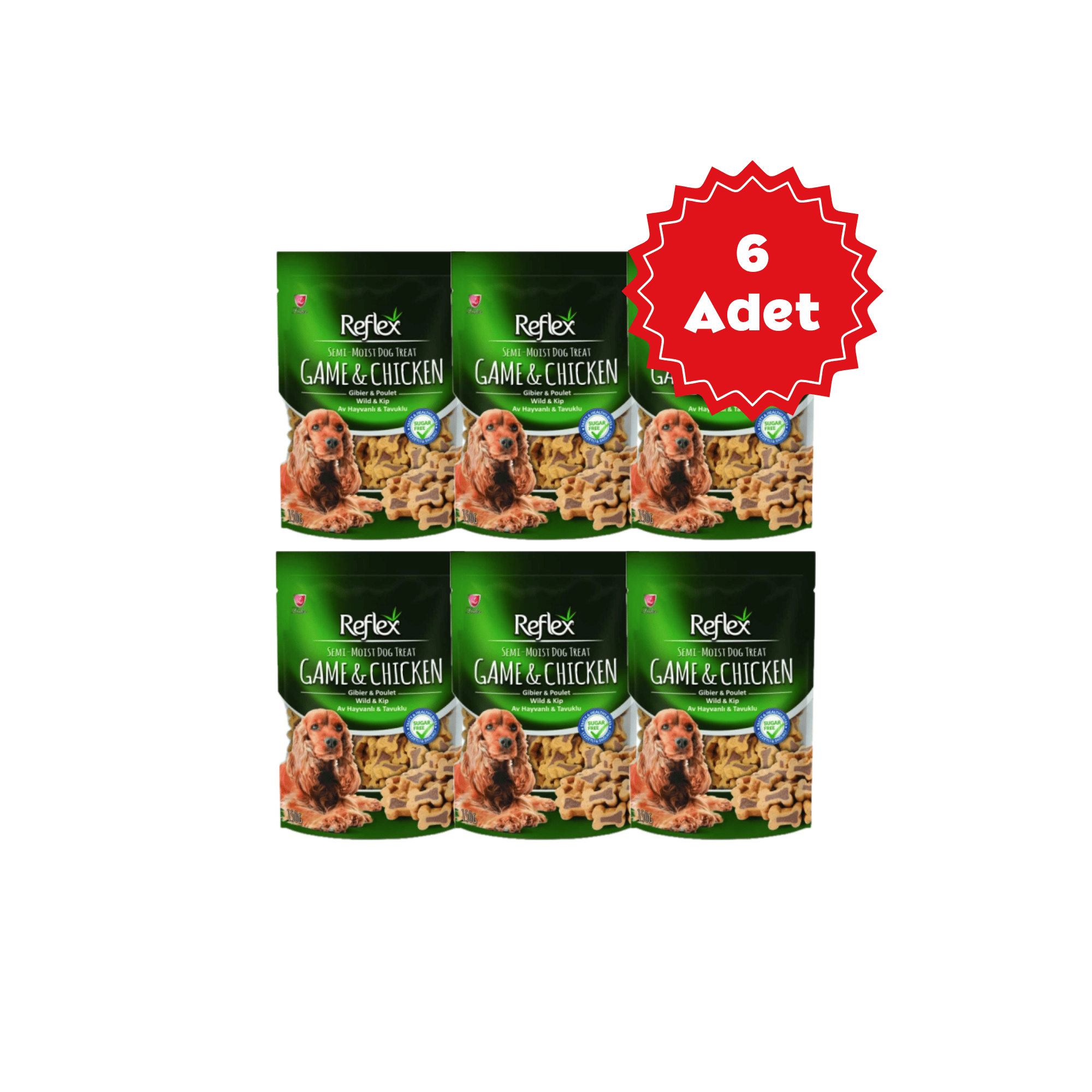  Reflex Av Hayvanlı ve Tavuklu Yarı Yumuşak Köpek Ödül Maması 150gr x 6 Adet
