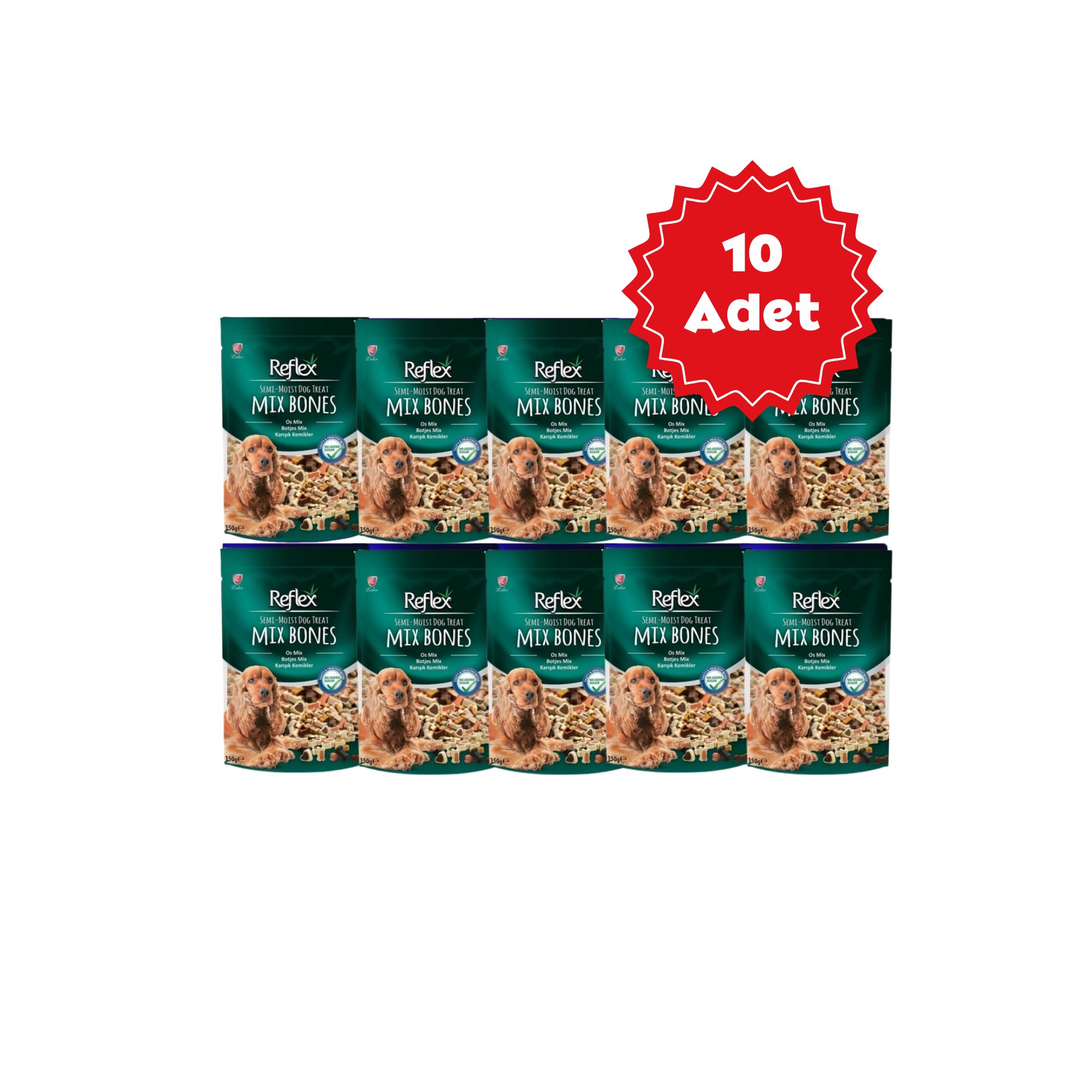  Reflex Karışık Kemikler Yarı Yumuşak Köpek Ödül Maması 150gr x 10 Adet