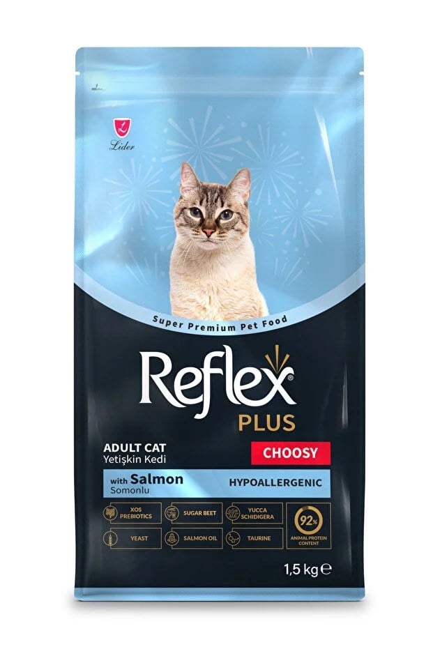  Reflex Plus Choosy Seçici Kediler için Somonlu Yetişkin Kedi Maması 1,5kg