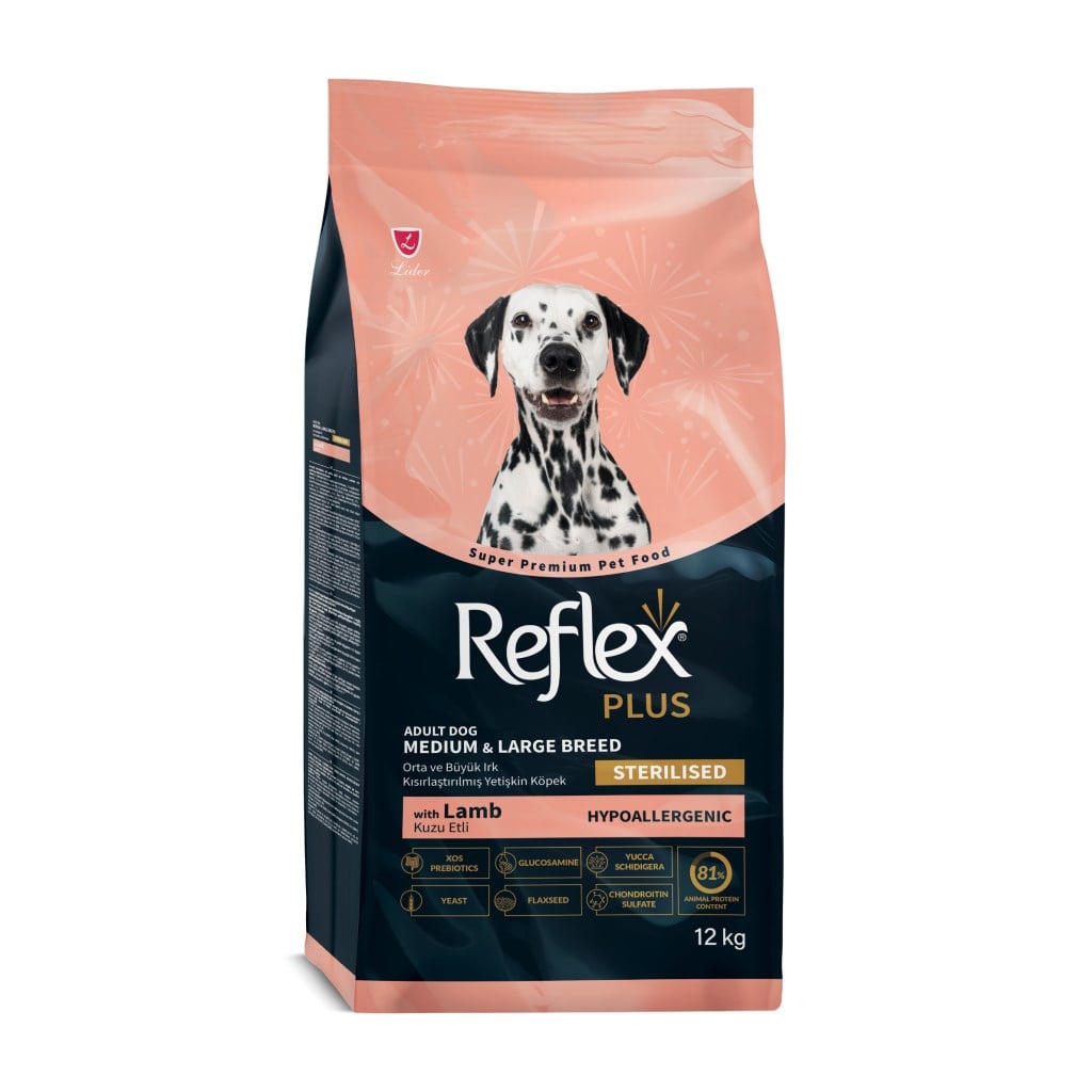  Reflex Plus Hipoalerjenik Kuzulu Orta ve Büyük Irk Kısırlaştırılmış Yetişkin Köpek Maması 12kg