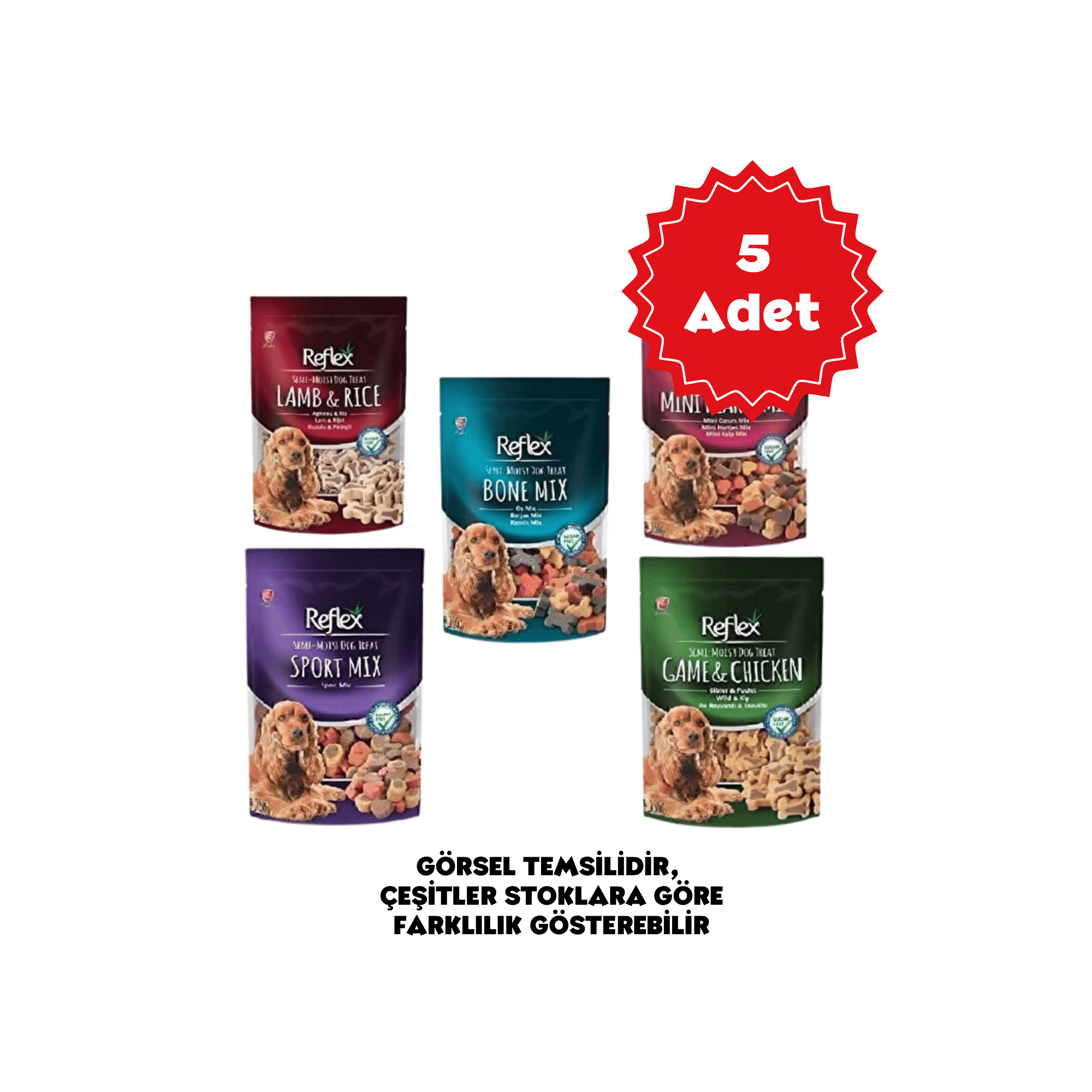 Reflex Semi Moist Karışık Köpek Ödül Maması 150 Gr X 5 Paket