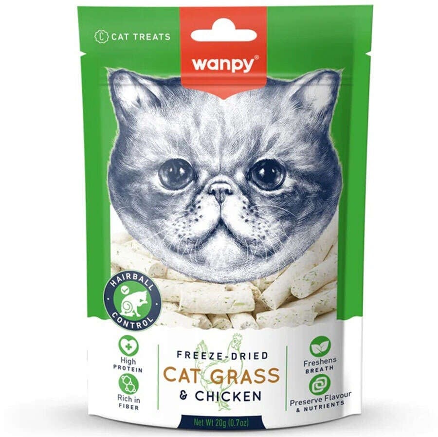  Wanpy Kedi Dondurulmuş Kedi Çimi ve Tavuklu Kedi Ödülü 20 Gr