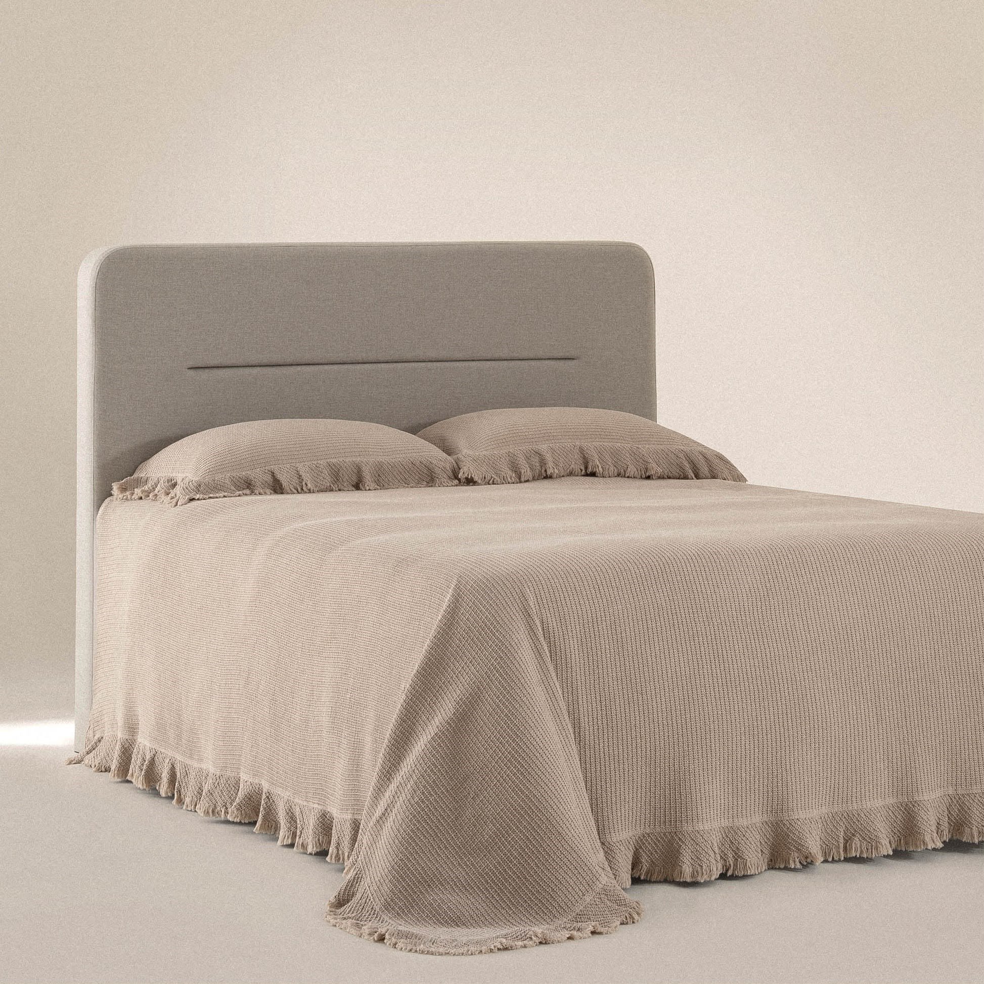 Eco Cotton Dina Çift Kişilik Organik Pamuk Pike Yatak Örtüsü Seti Bej