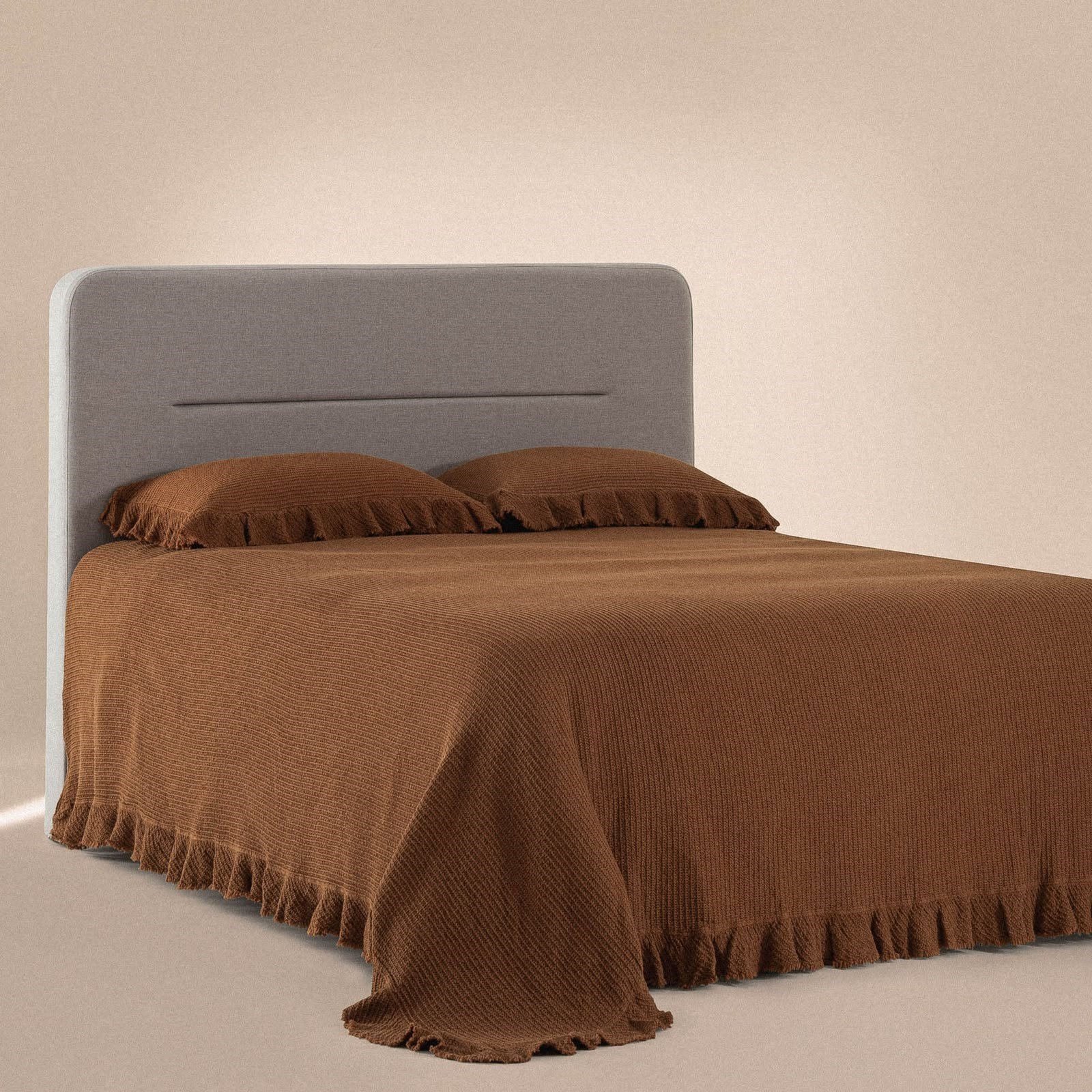 Eco Cotton Dina Çift Kişilik Organik Pamuk Pike Yatak Örtüsü Seti Terra