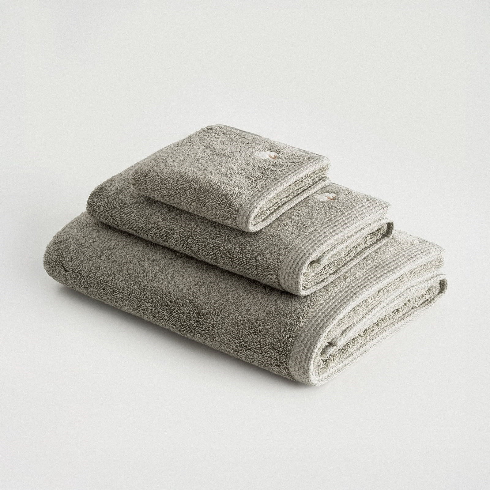 Eco Cotton Pure Cotton 3'lü Havlu Seti Organik Pamuk Kelebek Bordürlü Yeşil