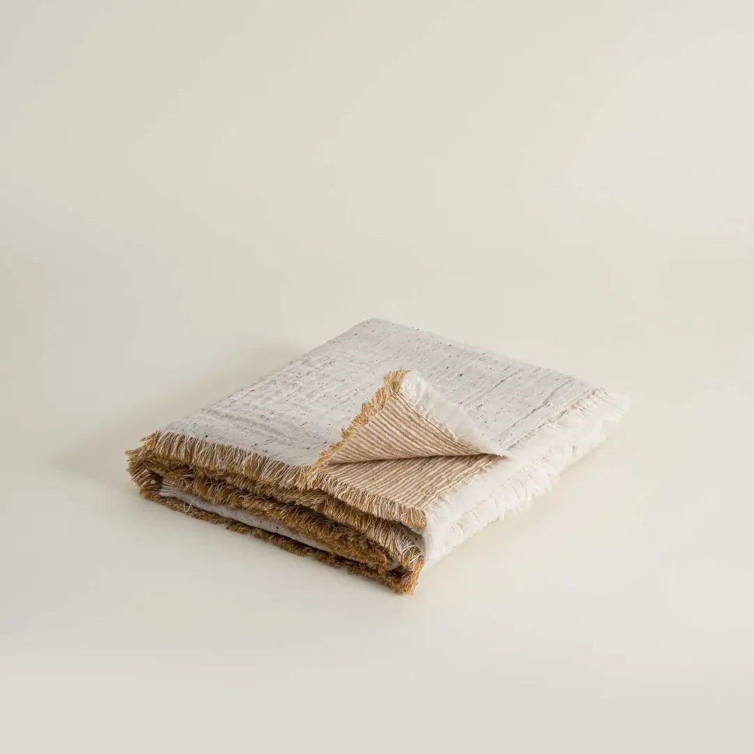 Ecocotton Melinda Bebek Yatak Örtüsü Organik Pamuk Müslin Hardal