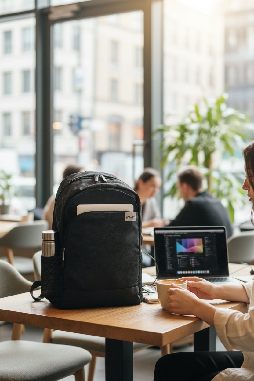 Unisex Laptop Bölmeli USB Destekli Sırt Çantası - Su Geçirmez