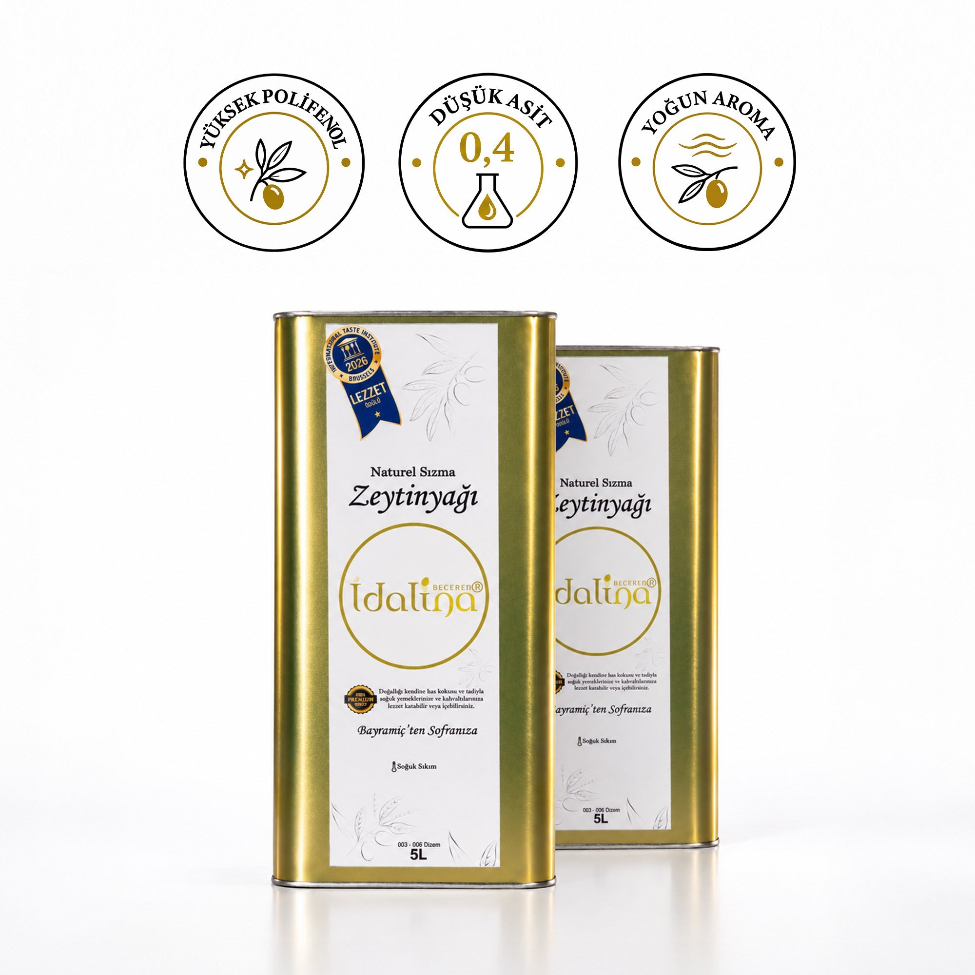 Premium İlk Gün Hasat Zeytinyağı 5 L 2'li Paket
