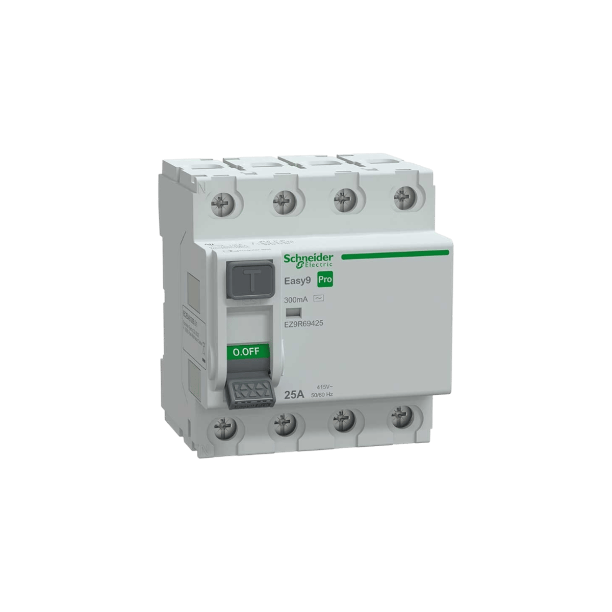 Schneider EZ9R69425 Pro 4 Faz, 25a, 300 Ma, Ac Tipi Kaçak Akım Koruma Şalteri