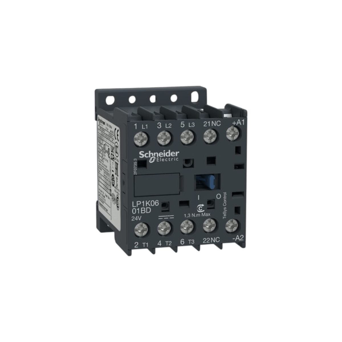 Schneider LP1K1201BD TeSys K Mini Kontaktör 5.5kW 12A 1NK 24V DC
