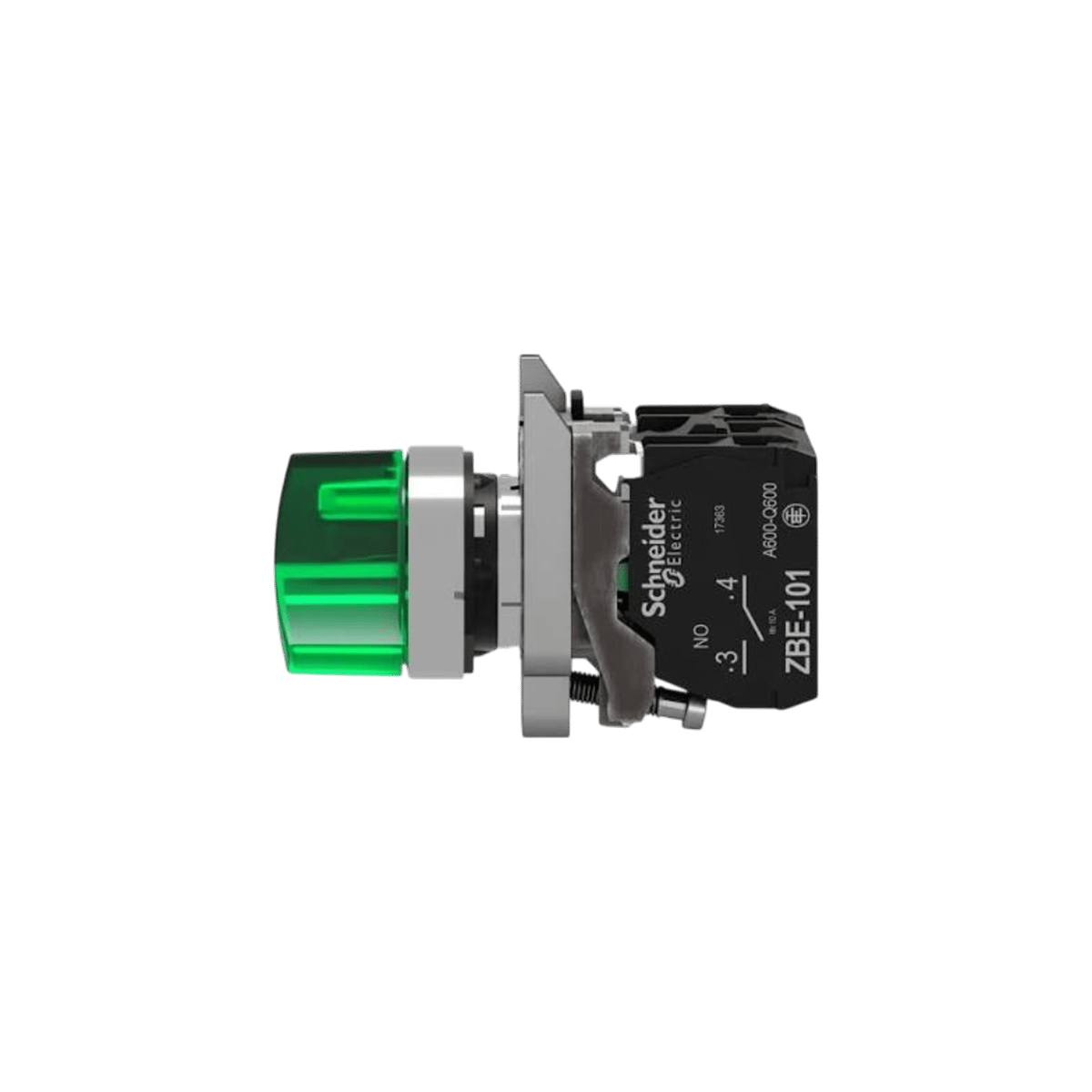 Schneider XB4BK123M5 Işıklı Mandal Buton, Yeşil, 1 Na + 1 Nk, 220 Ac/Dc Led, 2 Konum