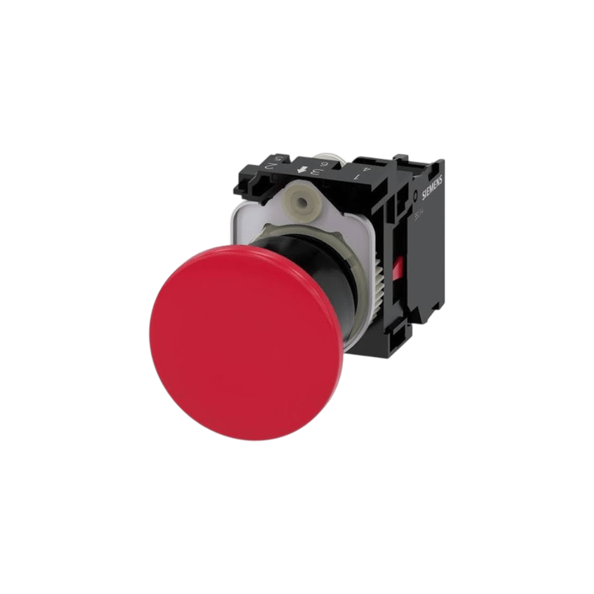 Siemens 3SU1100-1BA20-1CA0 22mm Mantar Buton Çek-Kur 1NC