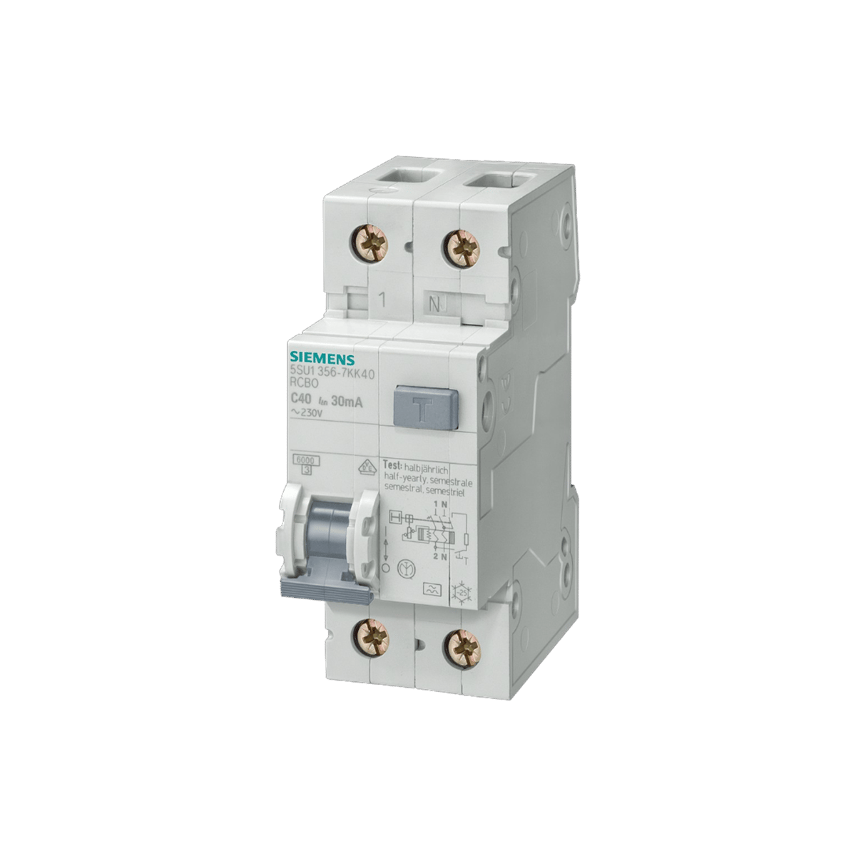 Siemens 5SU1353-1KK10 - 10A 30mA Tip AC 2P Kaçak Akım Korumalı Otomatik Sigorta