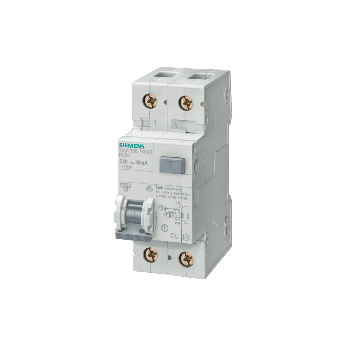 Siemens 5SU1353-1KK40 - 40A 30mA Tip AC 2P Kaçak Akım Korumalı Otomatik Sigorta