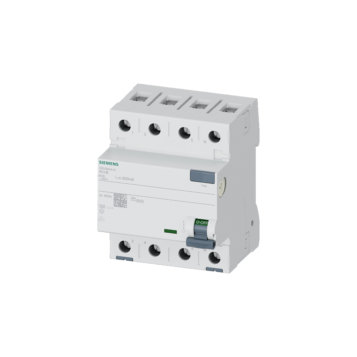 Siemens 5SV3644-4 - 40A 300mA Tip B/K 4P Kaçak Akım Koruma Rölesi