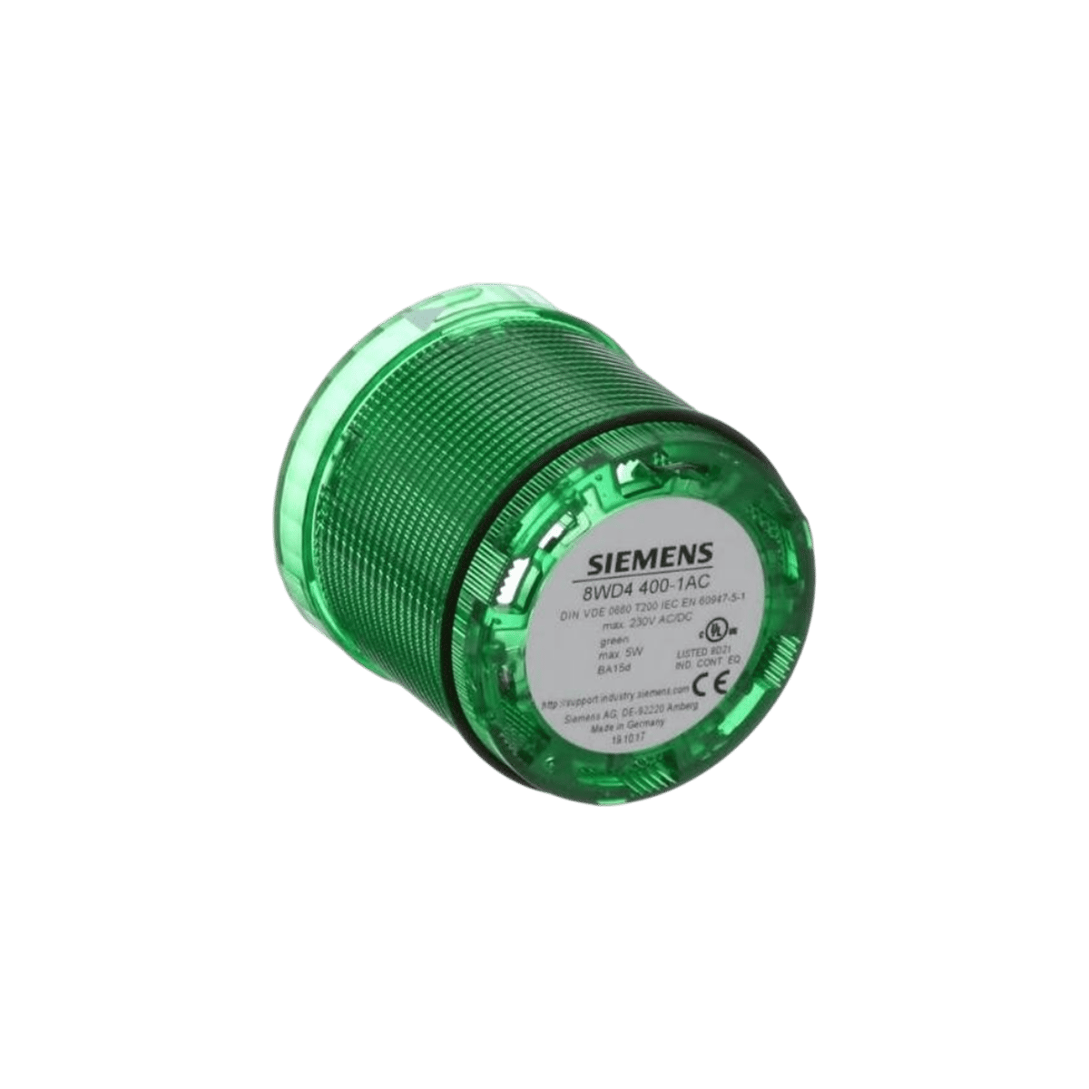Siemens 8WD4400-1AC BA15D Akkor Lamba Kalıcı Işıklı Yeşil 70mm