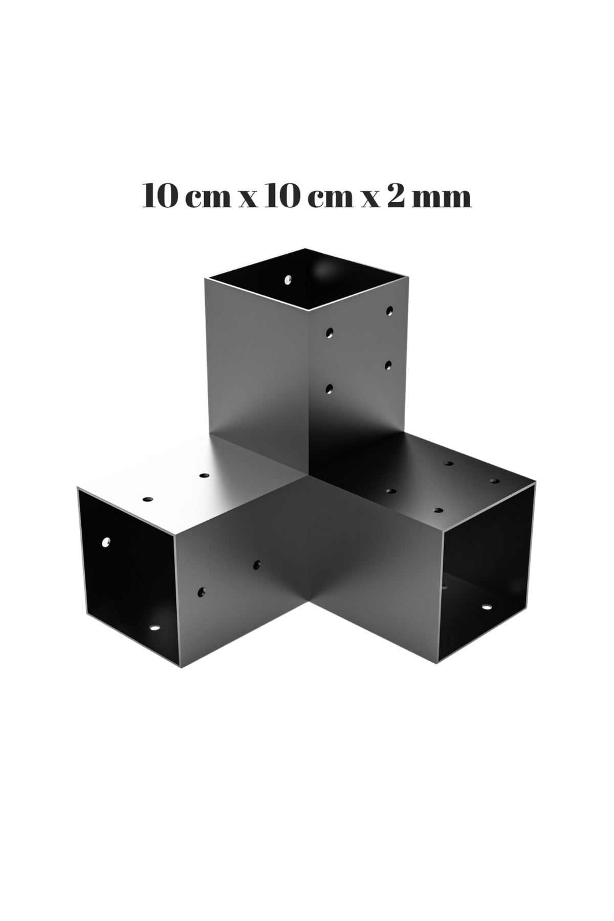Ahşap Çardak Birleştirme Aparatı 3 Kanallı 90 Derece 10x10 cm Ebatlarında